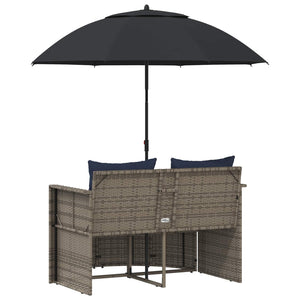 Καναπές Κήπου 8 pcs Γκρι και Navy Blue συνθετικό ρατάν - Pakobazaar