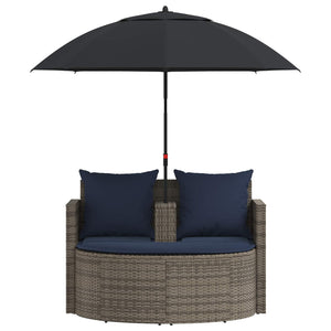 Καναπές Κήπου 8 pcs Γκρι και Navy Blue συνθετικό ρατάν - Pakobazaar