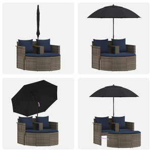 Καναπές Κήπου 8 pcs Γκρι και Navy Blue συνθετικό ρατάν - Pakobazaar