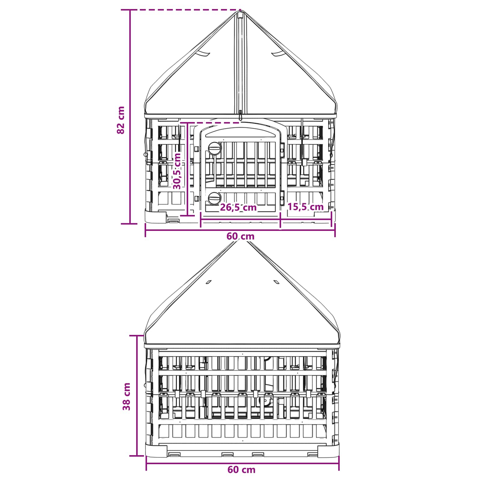 4 Πάνελ Τσουληθράκι με Σκεπή Λευκό 63 x 63 x 67 εκ. Πλαστικό