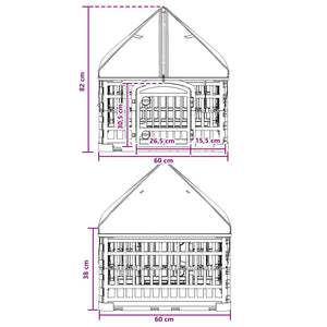 4 Πάνελ Τσουληθράκι με Σκεπή Λευκό 63 x 63 x 67 εκ. Πλαστικό - Pakobazaar