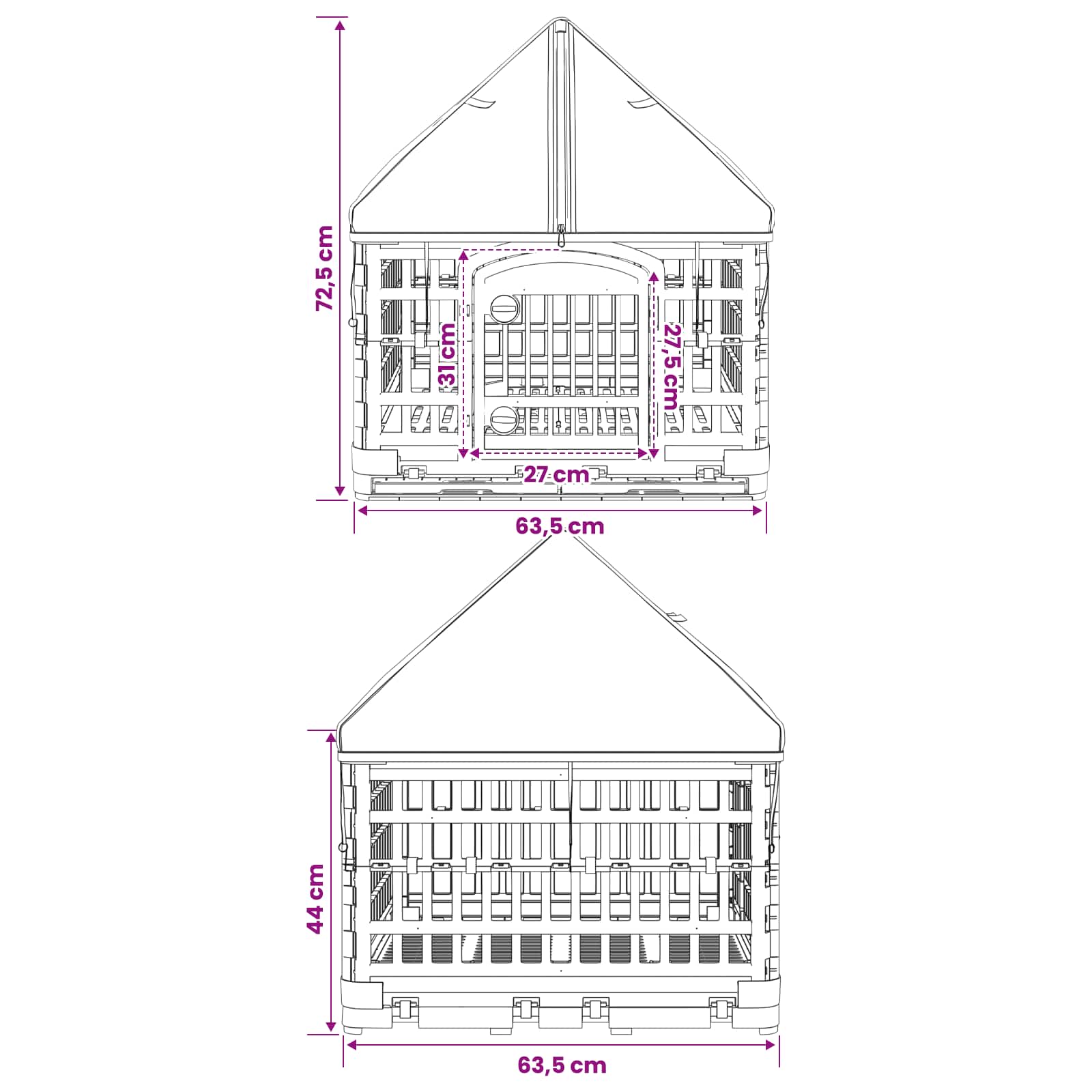 4 Πάνελ Τσουληθράκι με Σκεπή 122 x 106,5 x 82 εκ Πλαστικό Λευκό