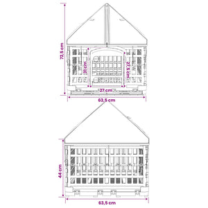4 Πάνελ Τσουληθράκι με Σκεπή 122 x 106,5 x 82 εκ Πλαστικό Λευκό