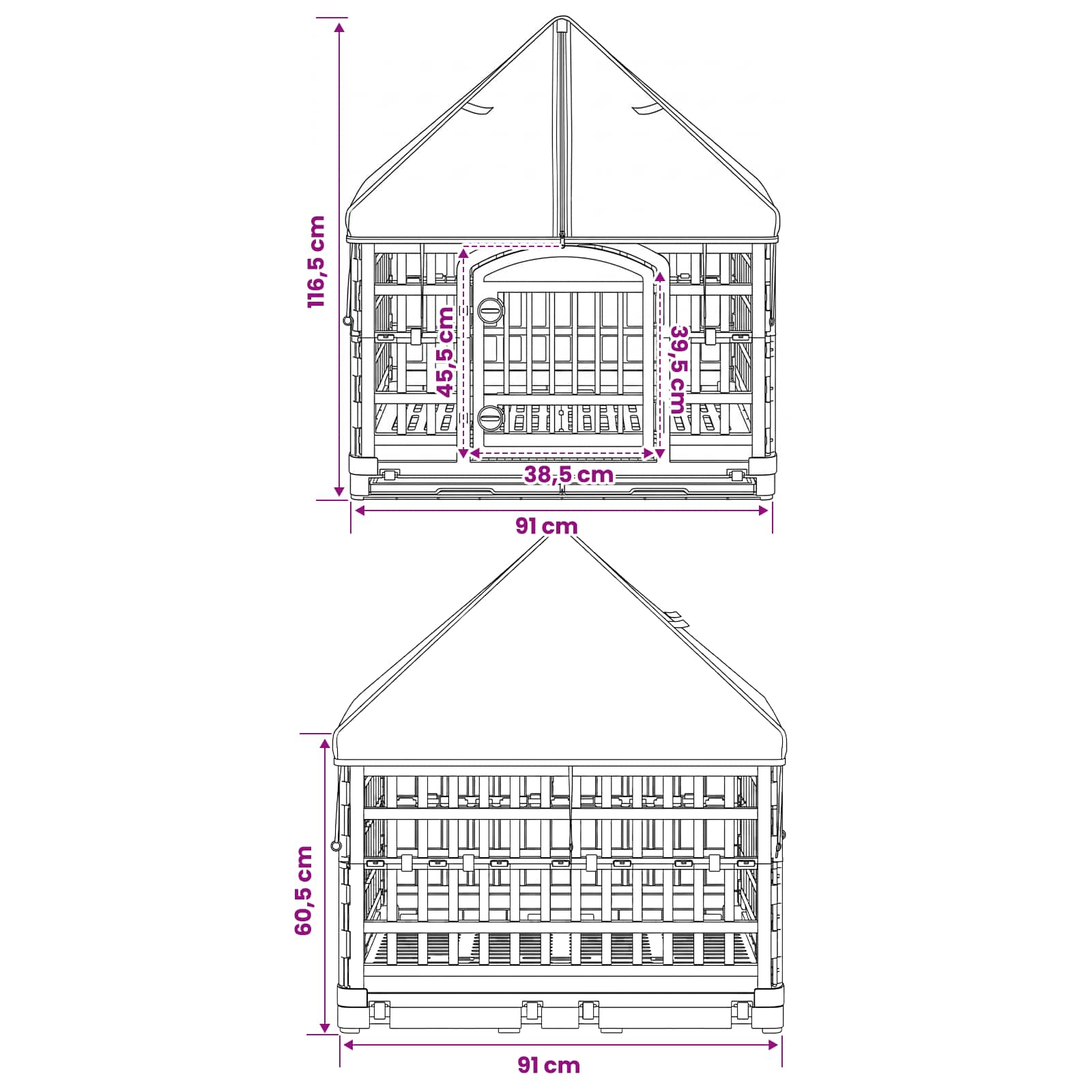 4 Πάνελ Τσουληθράκι με Σκεπή 177,5 x 154,5 x 112 εκ Πλαστικό