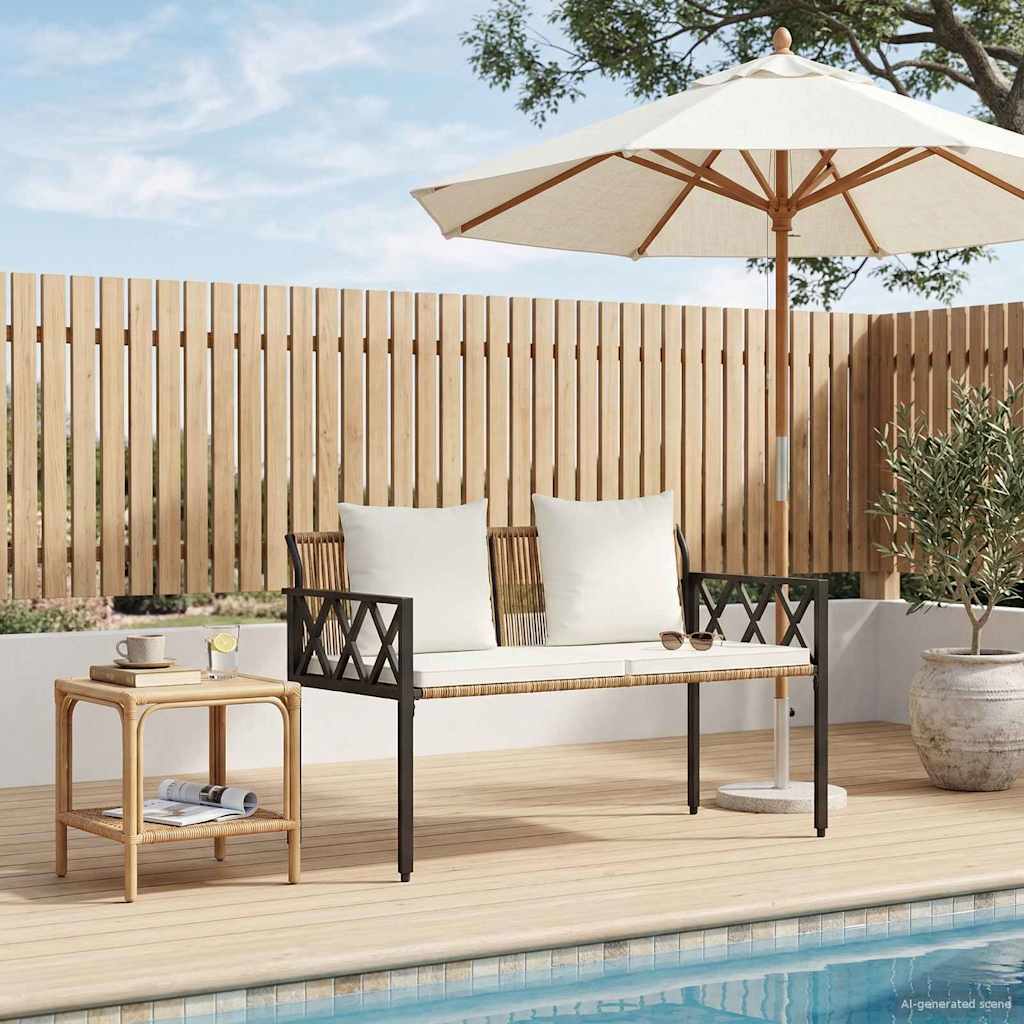 Εξωτερικά παγκάκια 2 -Seater 116 x 56 x 75 εκ. συνθετικό ρατάν