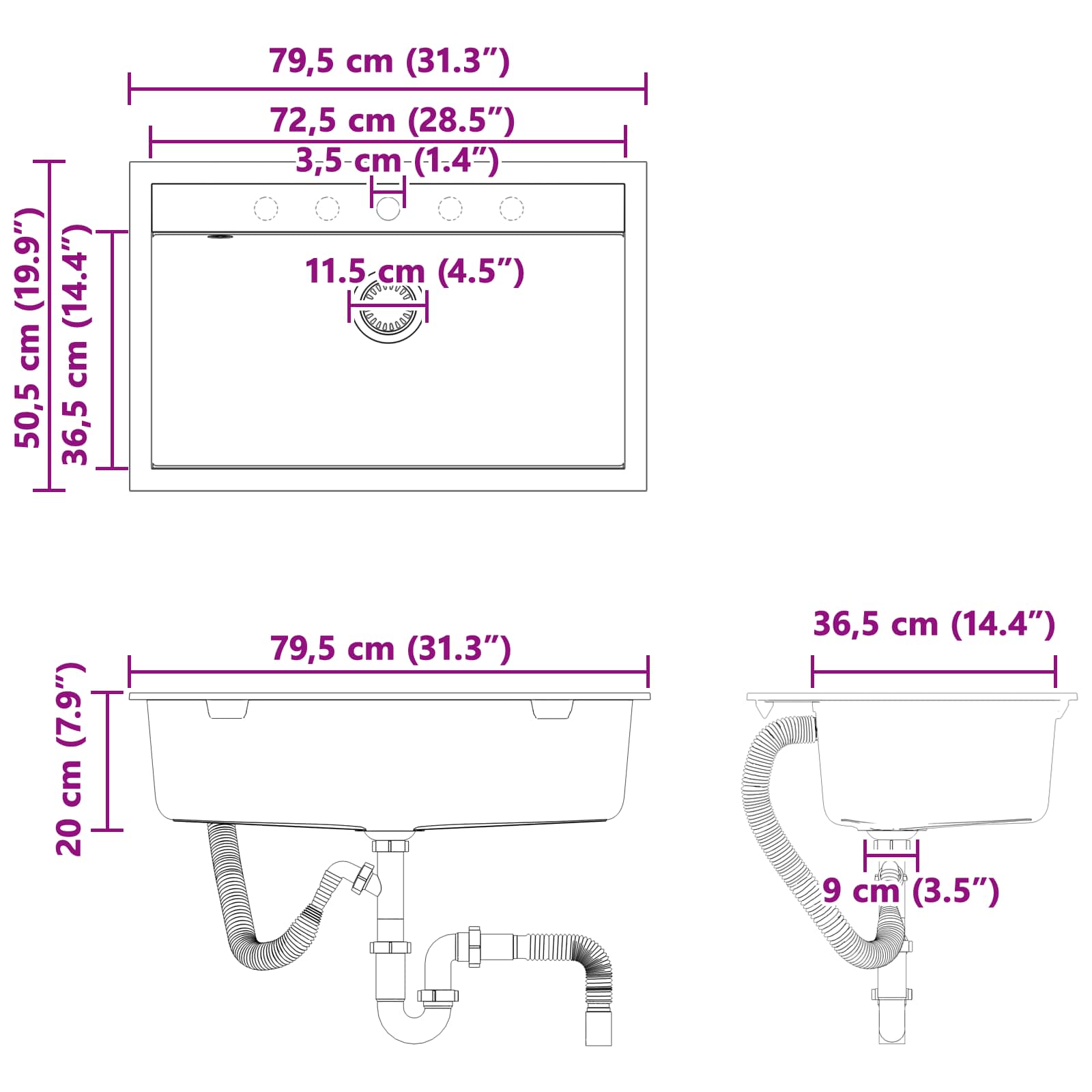 Σιντρινο Γκρι 795 x 505 χλστ. Γρανίτης - Pakobazaar
