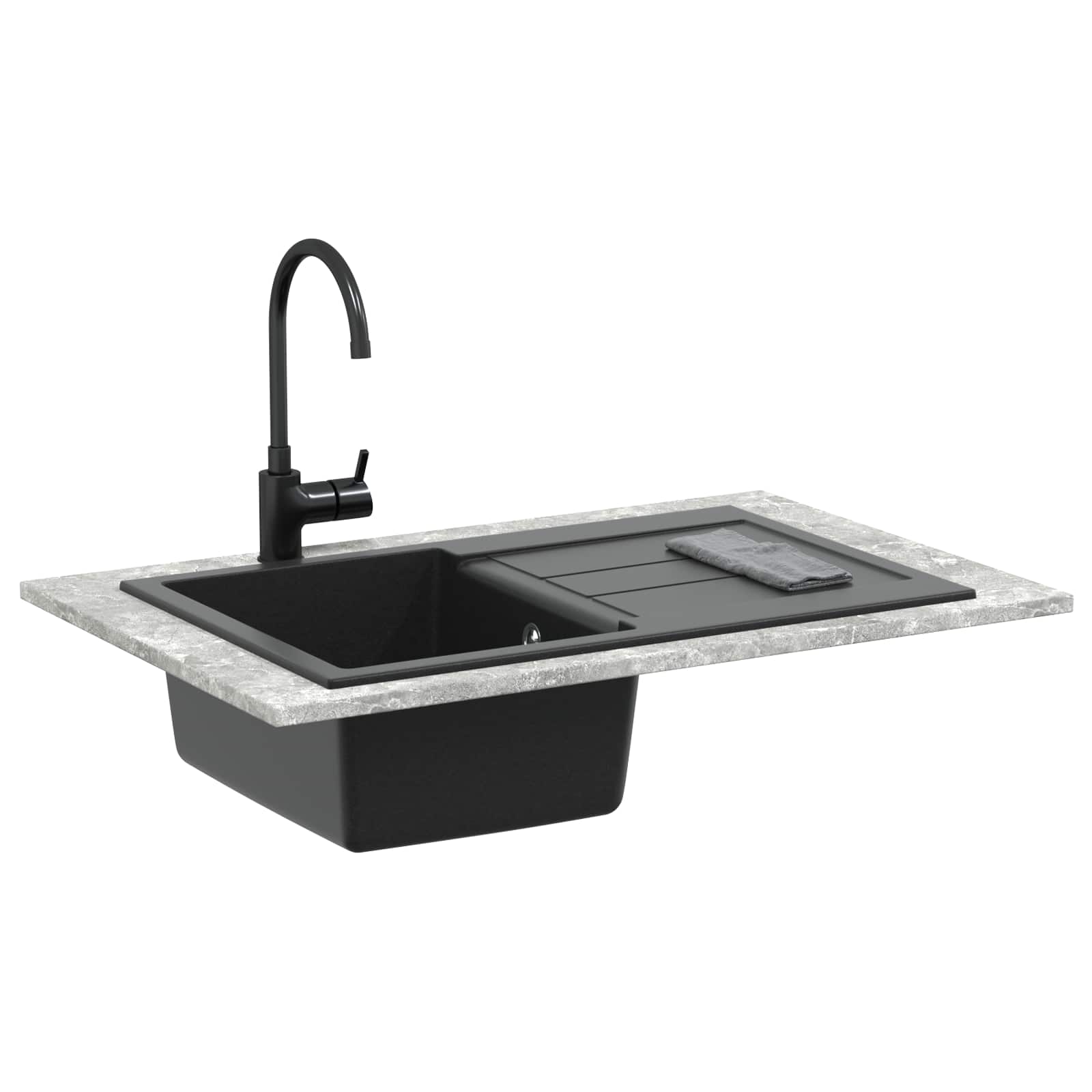 Σιντρινο Μαύρο 780 x 500 mm 80% Χαλαζίας και 20% Ρητίνη - Pakobazaar