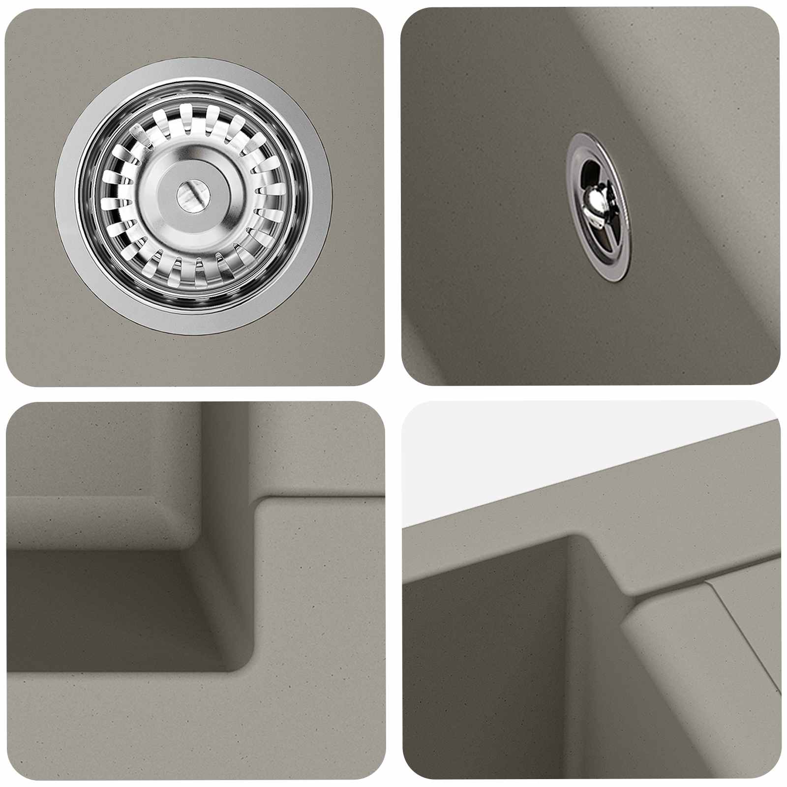 Σιντρινο Γκρι 780 x 500 mm 80% Χαλαζίας και 20% Ρητίνη - Pakobazaar