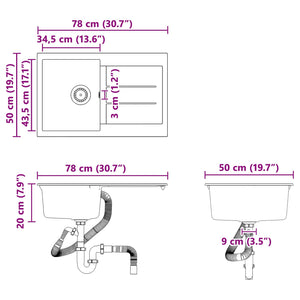 Σιντρινο Γκρι 780 x 500 mm 80% Χαλαζίας και 20% Ρητίνη - Pakobazaar