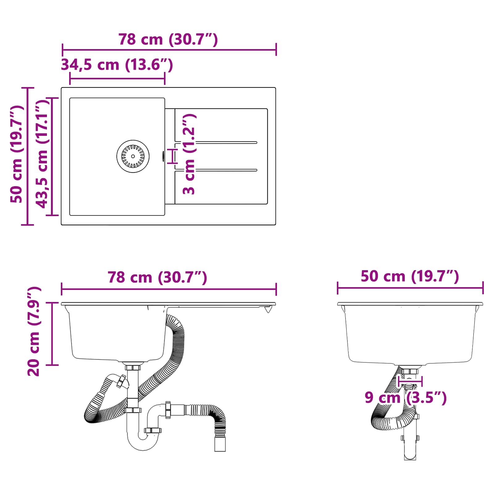 Σιντρινο Μπεζ 780 x 500 mm 80% Χαλαζίας και 20% Ρητίνη - Pakobazaar