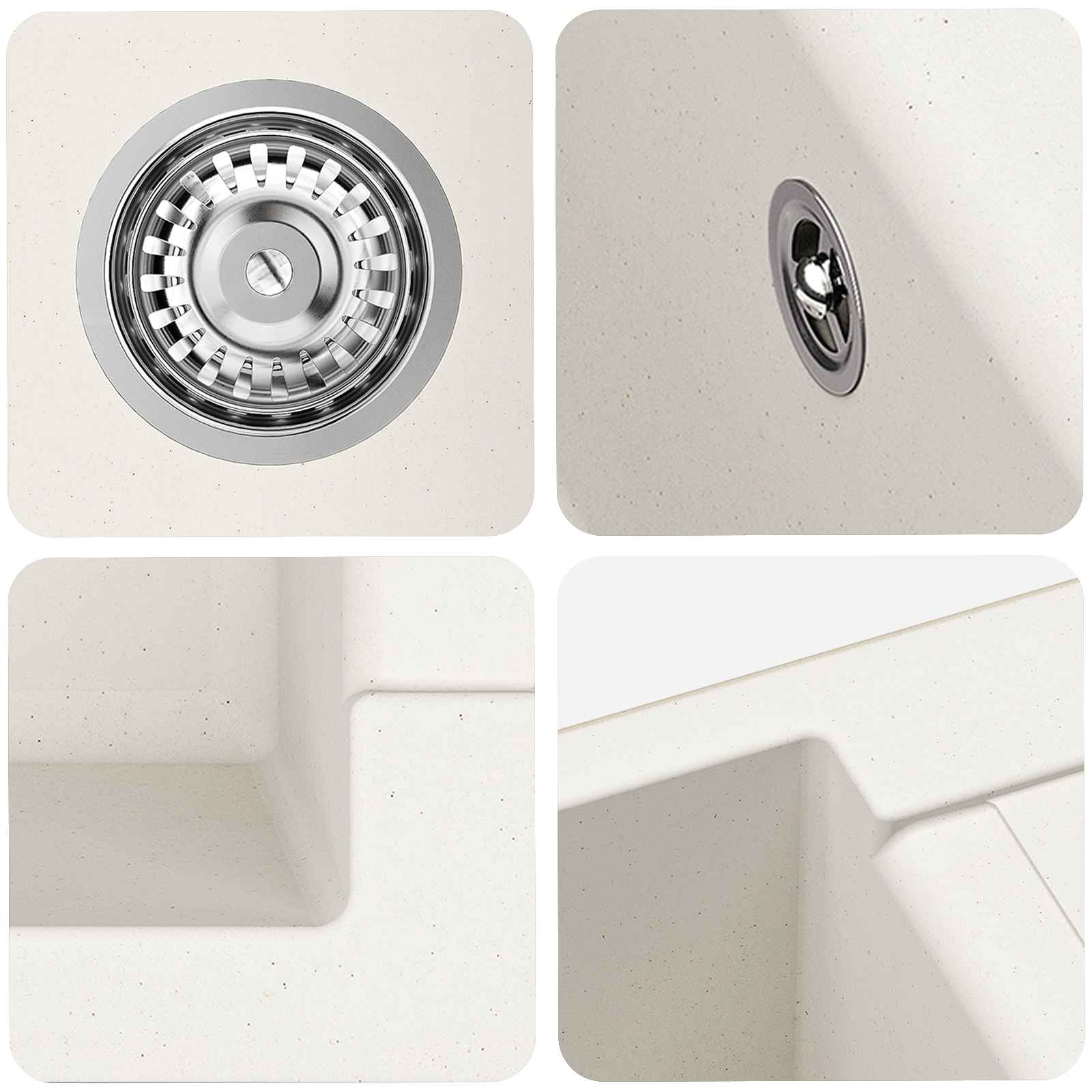 Σιντρινο Λευκό 780 x 500 mm 80% Χαλαζίας και 20% Ρητίνη - Pakobazaar