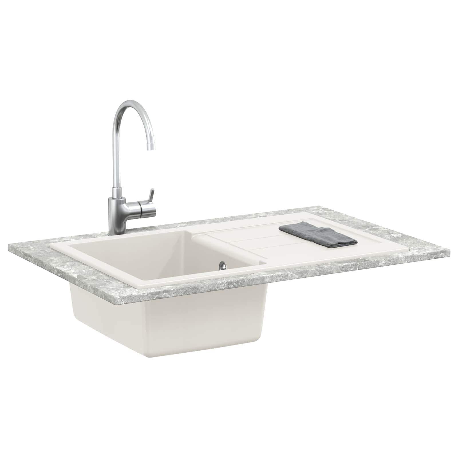 Σιντρινο Λευκό 780 x 500 mm 80% Χαλαζίας και 20% Ρητίνη - Pakobazaar