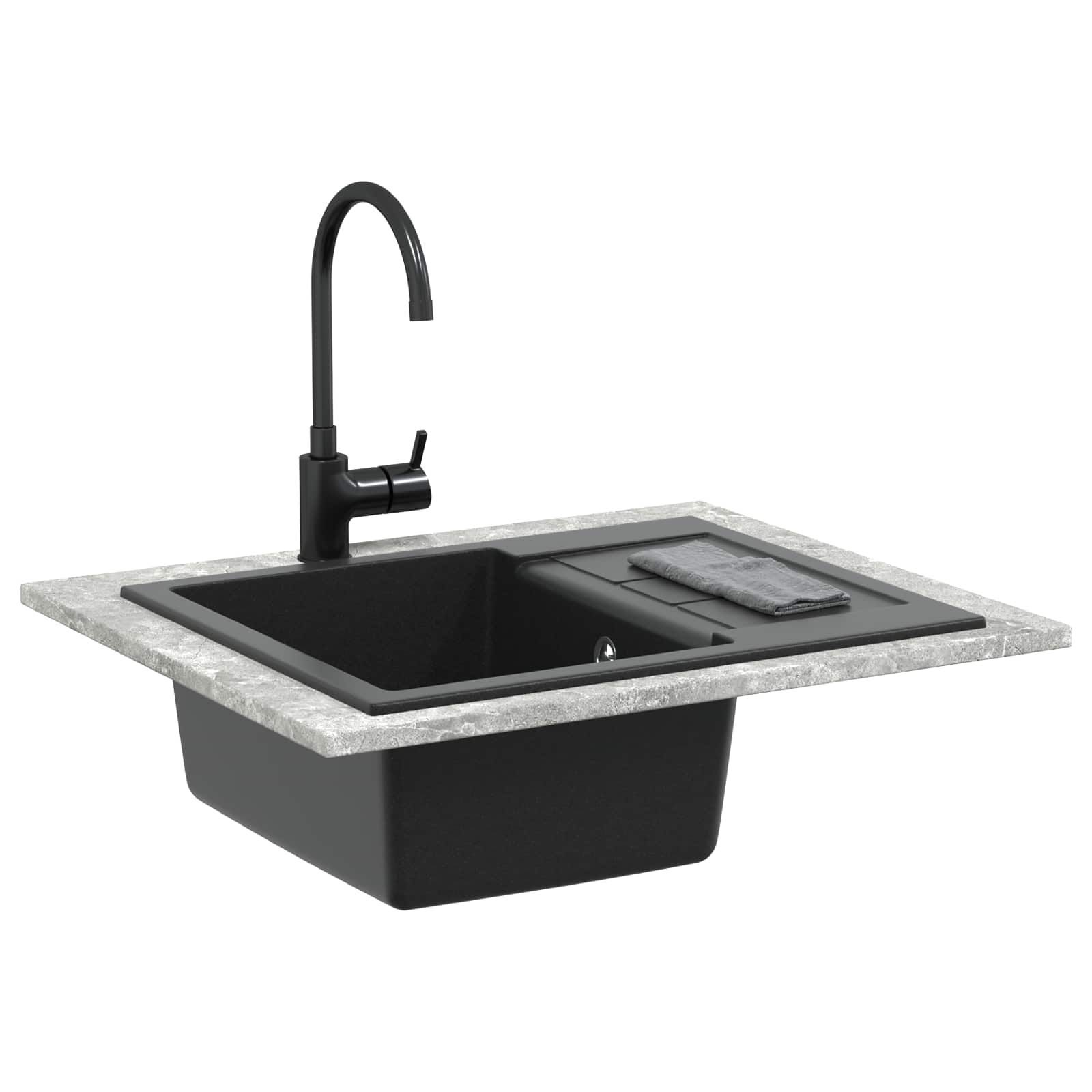 Σιντρινο Μαύρο 620 x 500 mm 80% Χαλαζίας και 20% Ρητίνη - Pakobazaar