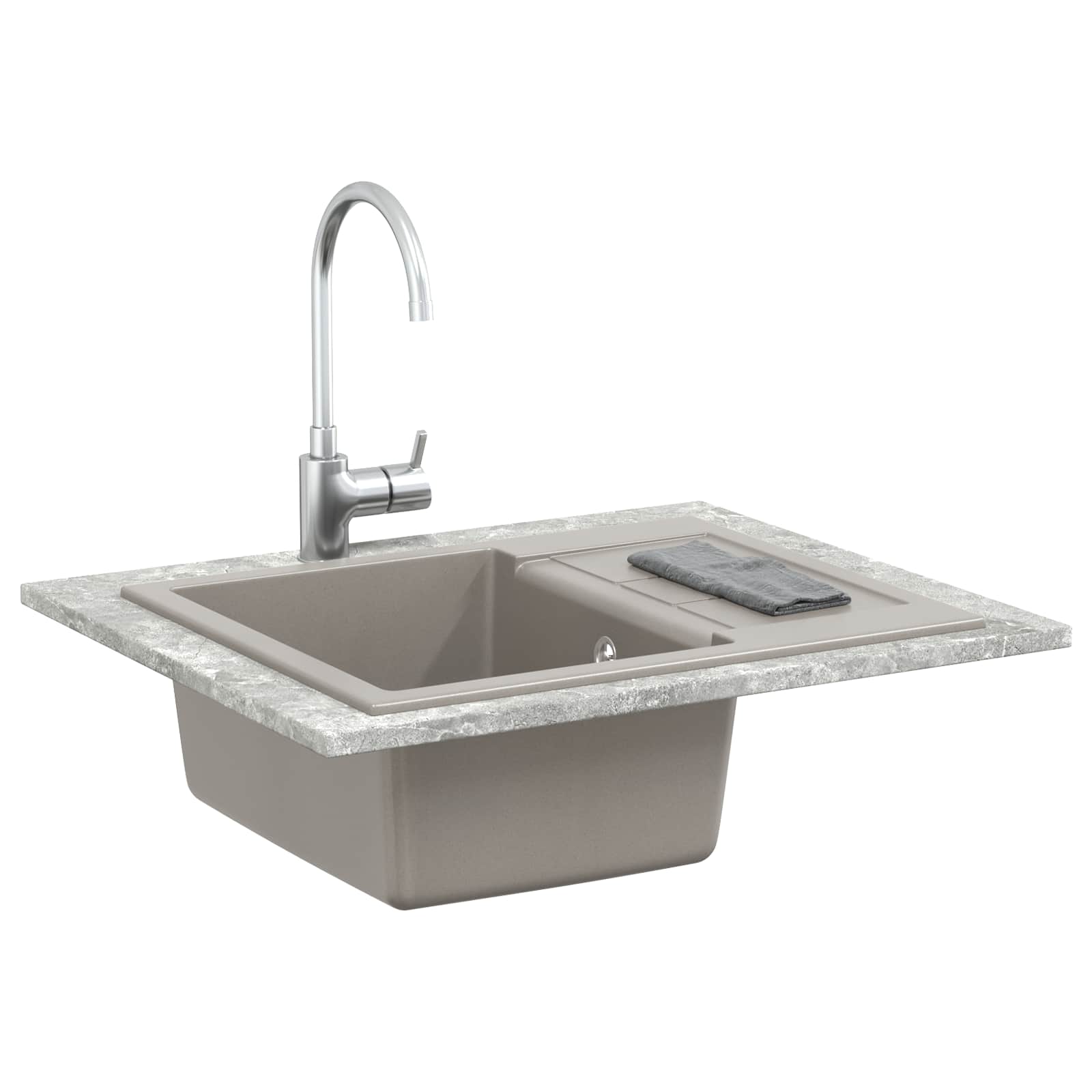 Σιντρινο Γκρι 620 x 500 mm 80% Χαλαζίας και 20% Ρητίνη - Pakobazaar