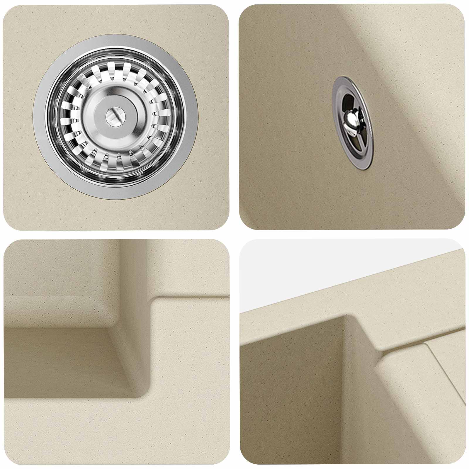 Σιντρινο Μπεζ 620 x 500 mm 80% Χαλαζίας και 20% Ρητίνη - Pakobazaar