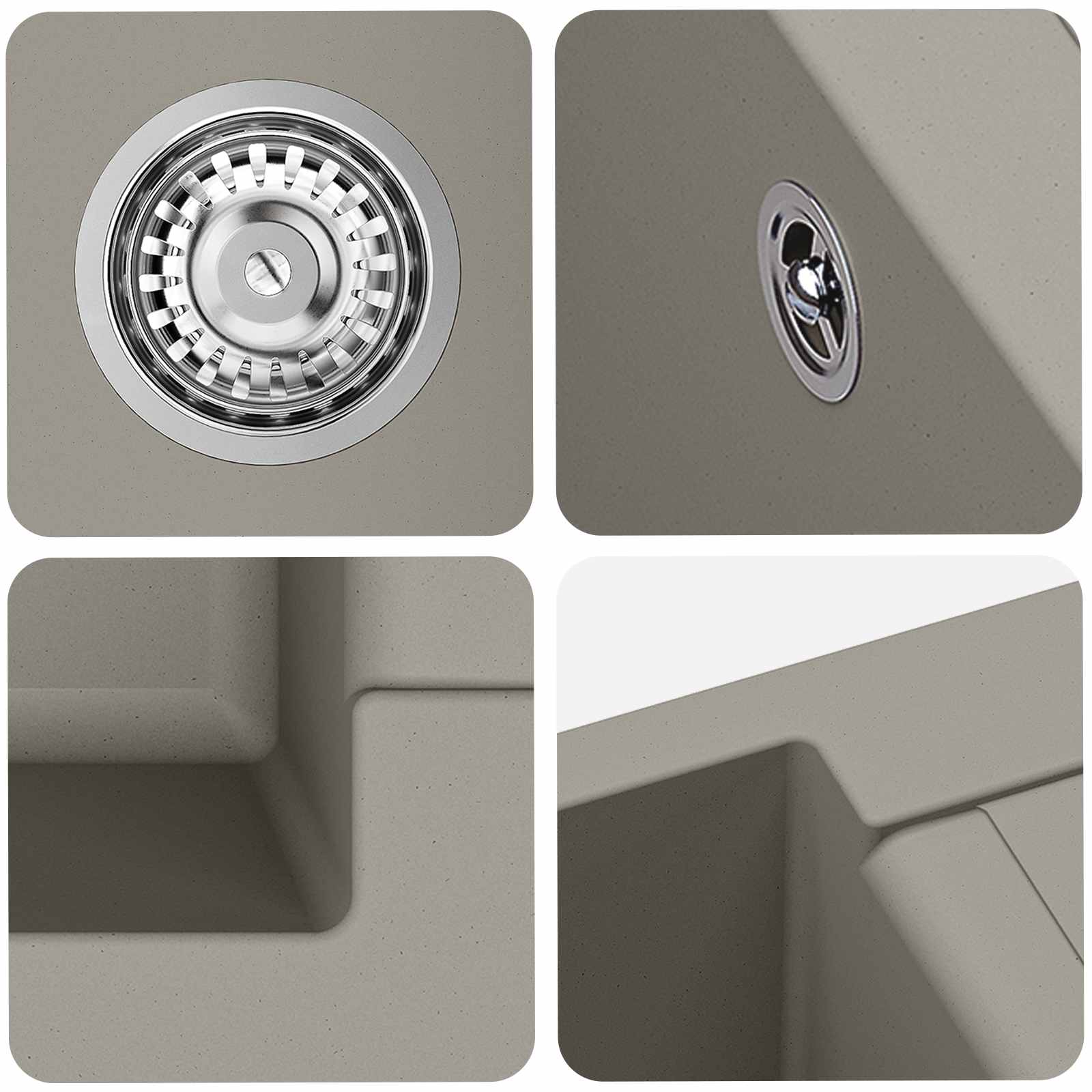 Σιντρινο Γκρι 780 x 500 mm 80% Χαλαζίας και 20% Ρητίνη - Pakobazaar
