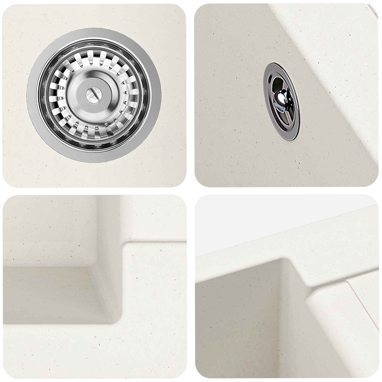 Σιντρινο Λευκό 780 x 500 mm 80% Χαλαζίας και 20% Ρητίνη - Pakobazaar