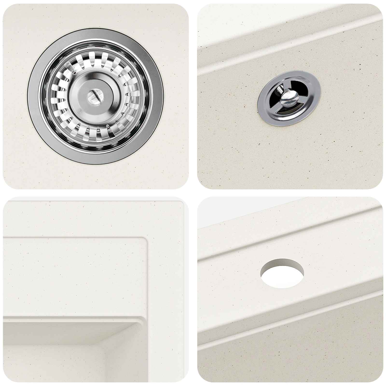 Σιντρινο Λευκό 470 x 440 mm Γρανίτης - Pakobazaar