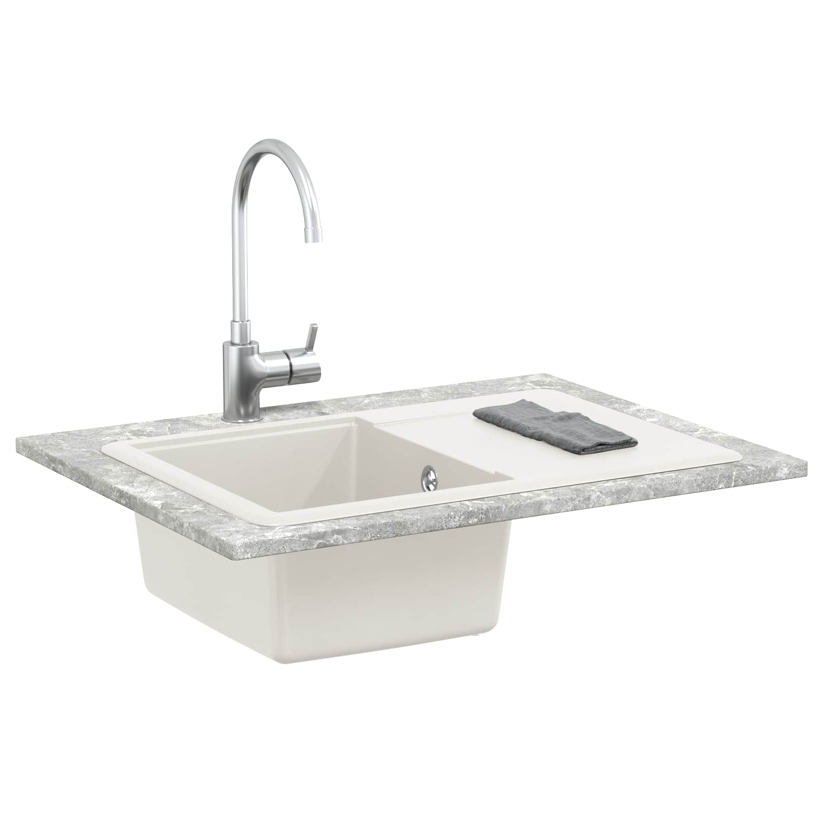 Σιντρινο Λευκό 670 x 460 mm 80% Χαλαζίας και 20% Ρητίνη - Pakobazaar