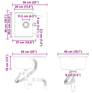 Σιντρινο Μαύρο 560 x 460 mm 80% Χαλαζίας και 20% Ρητίνη - Pakobazaar