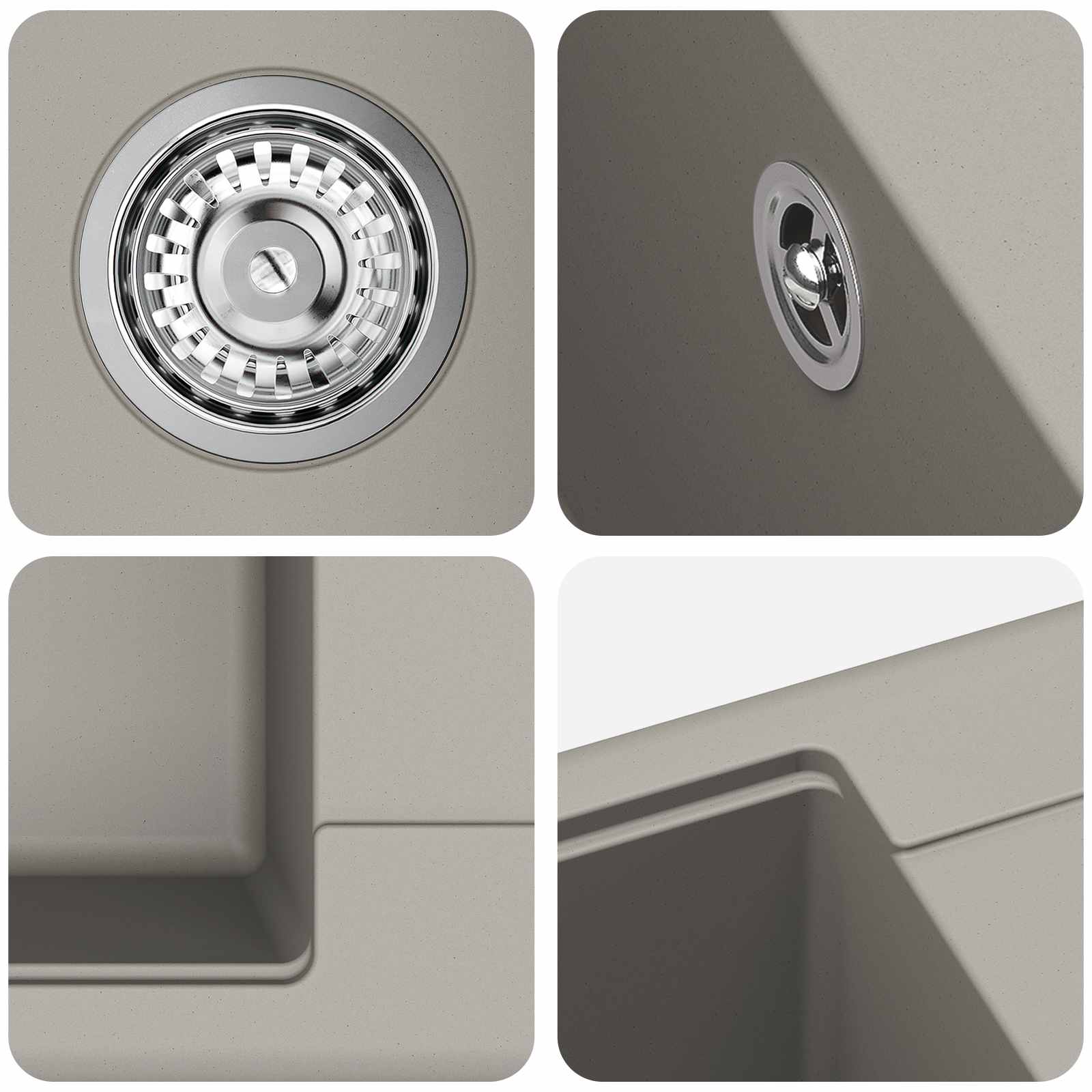 Σιντρινο Γκρι 560 x 460 mm 80% Χαλαζίας και 20% Ρητίνη - Pakobazaar