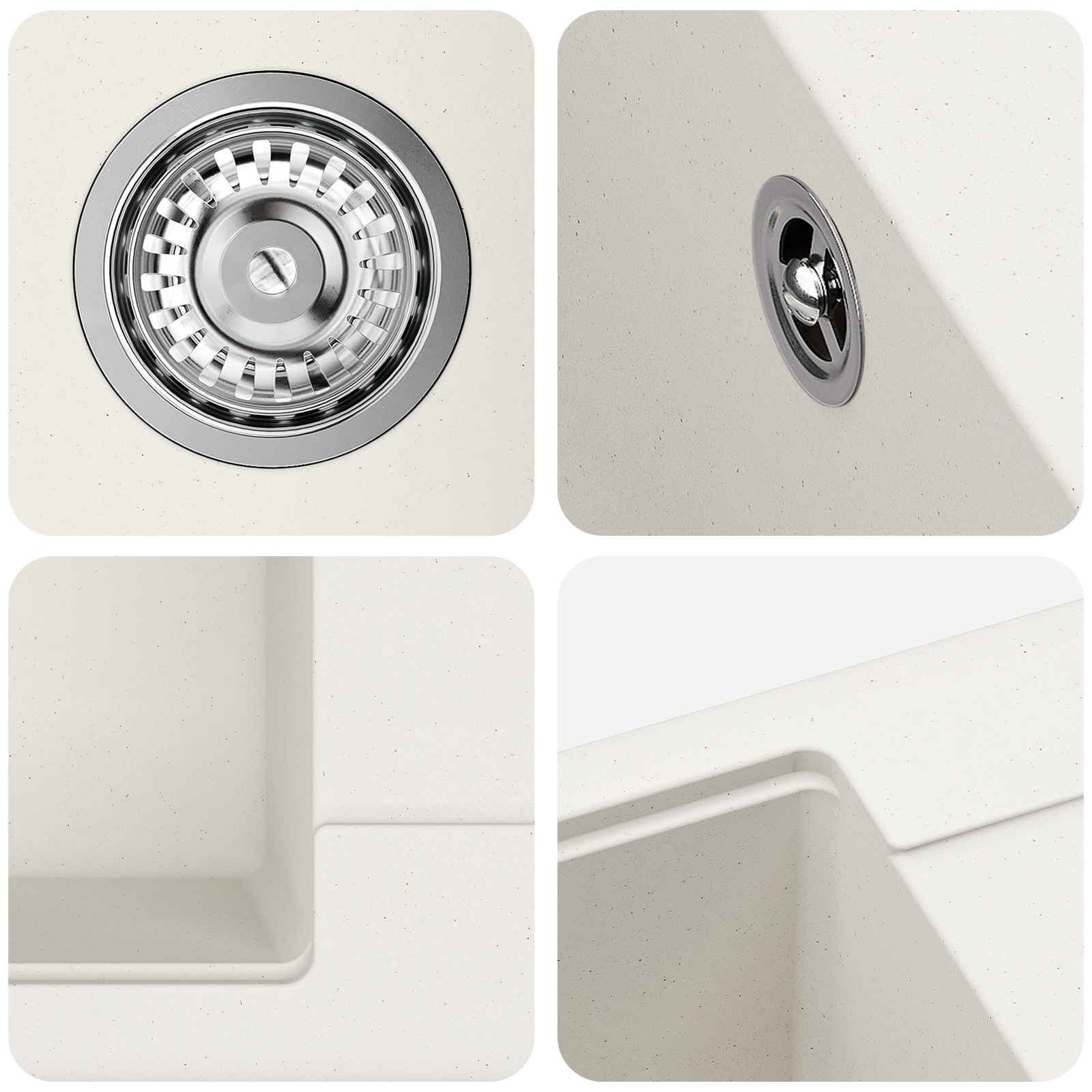 Σιντρινο Λευκό 560 x 460 mm 80% Χαλαζίας και 20% Ρητίνη - Pakobazaar