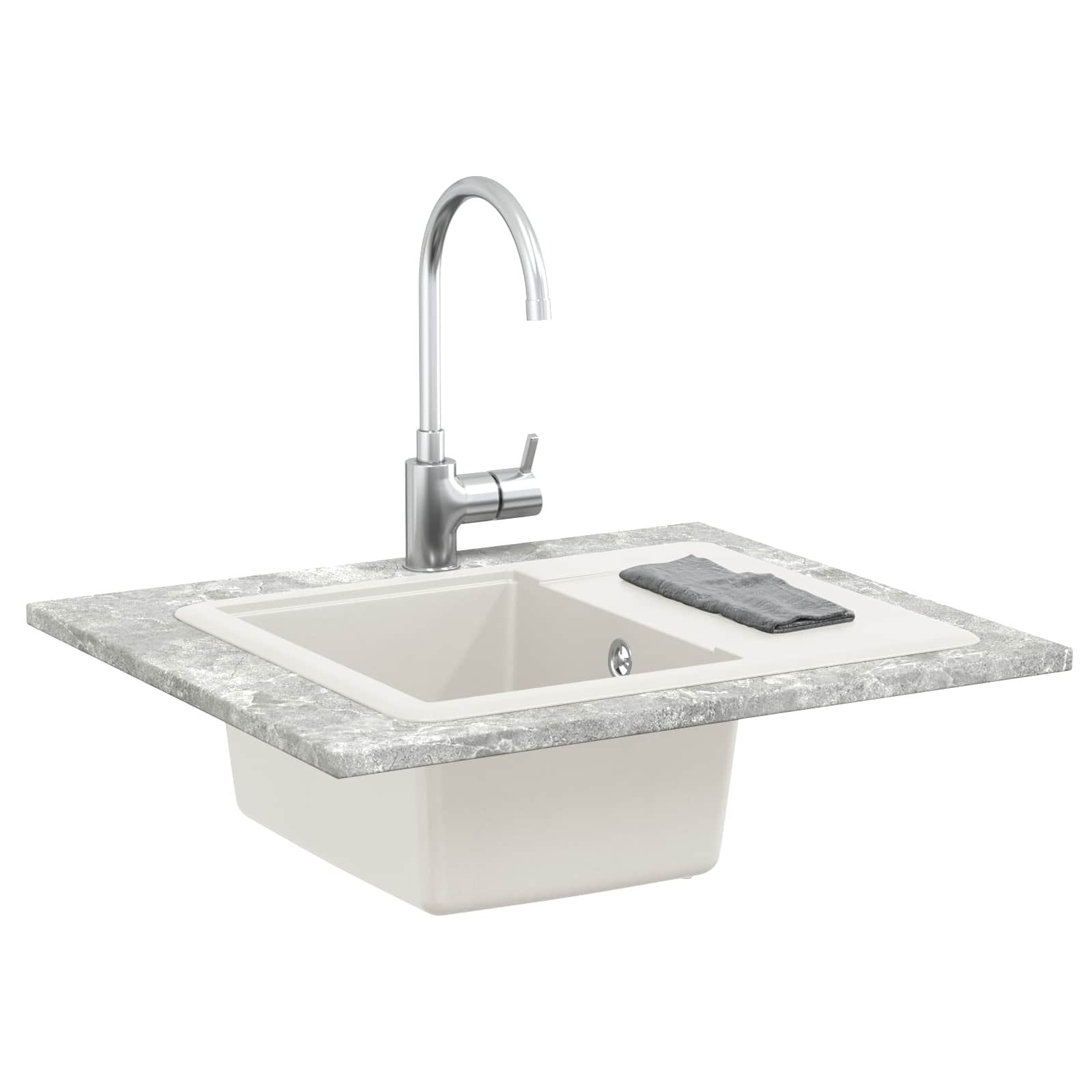 Σιντρινο Λευκό 560 x 460 mm 80% Χαλαζίας και 20% Ρητίνη - Pakobazaar