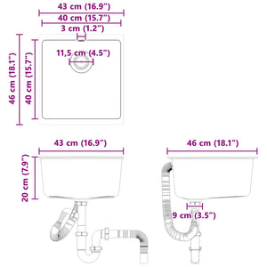 Σιντρινο Γκρι 430 x 460 mm 80% Χαλαζίας και 20% Ρητίνη - Pakobazaar