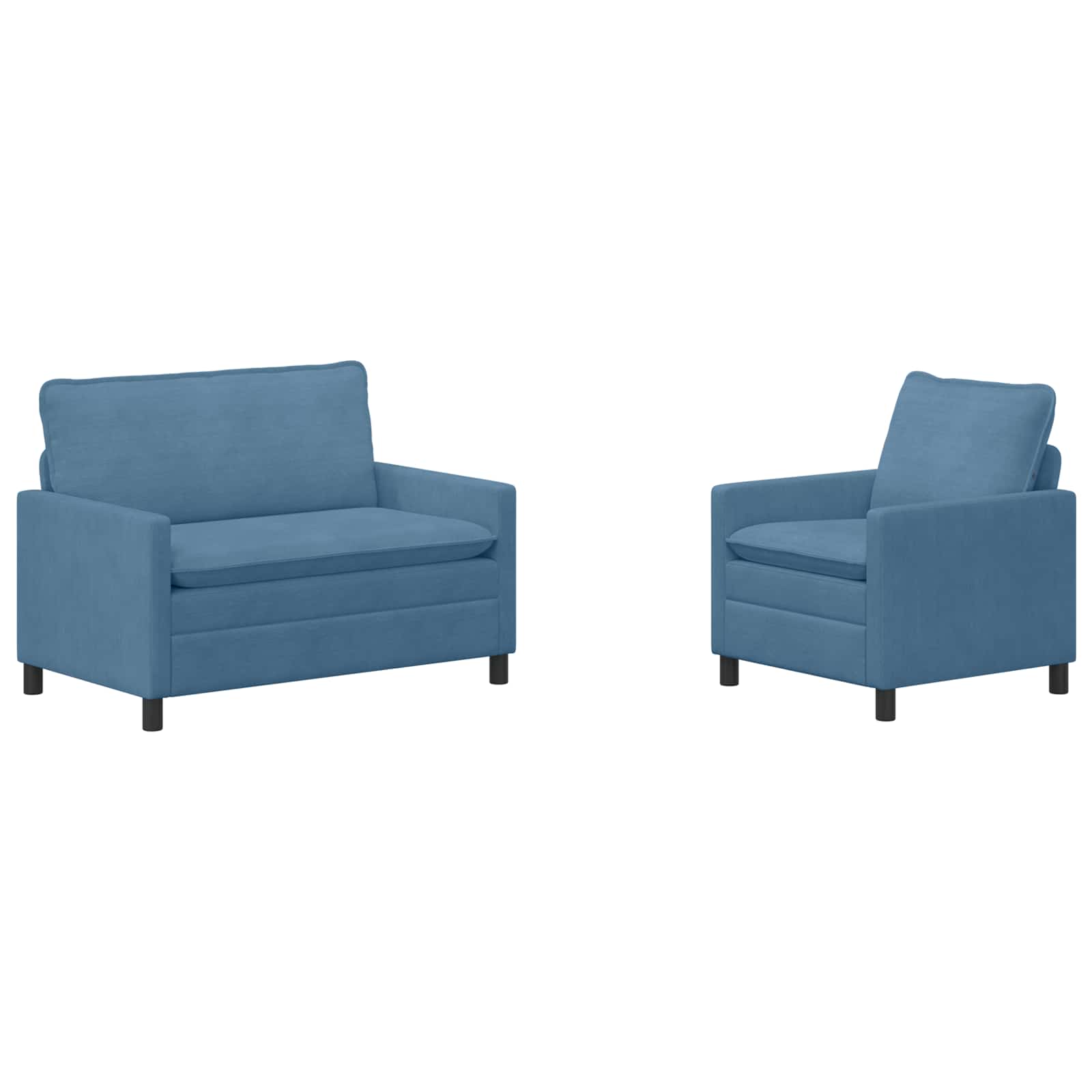 Σετ Καναπέ 2 pcs Μπλε Ύφασμα - Pakobazaar