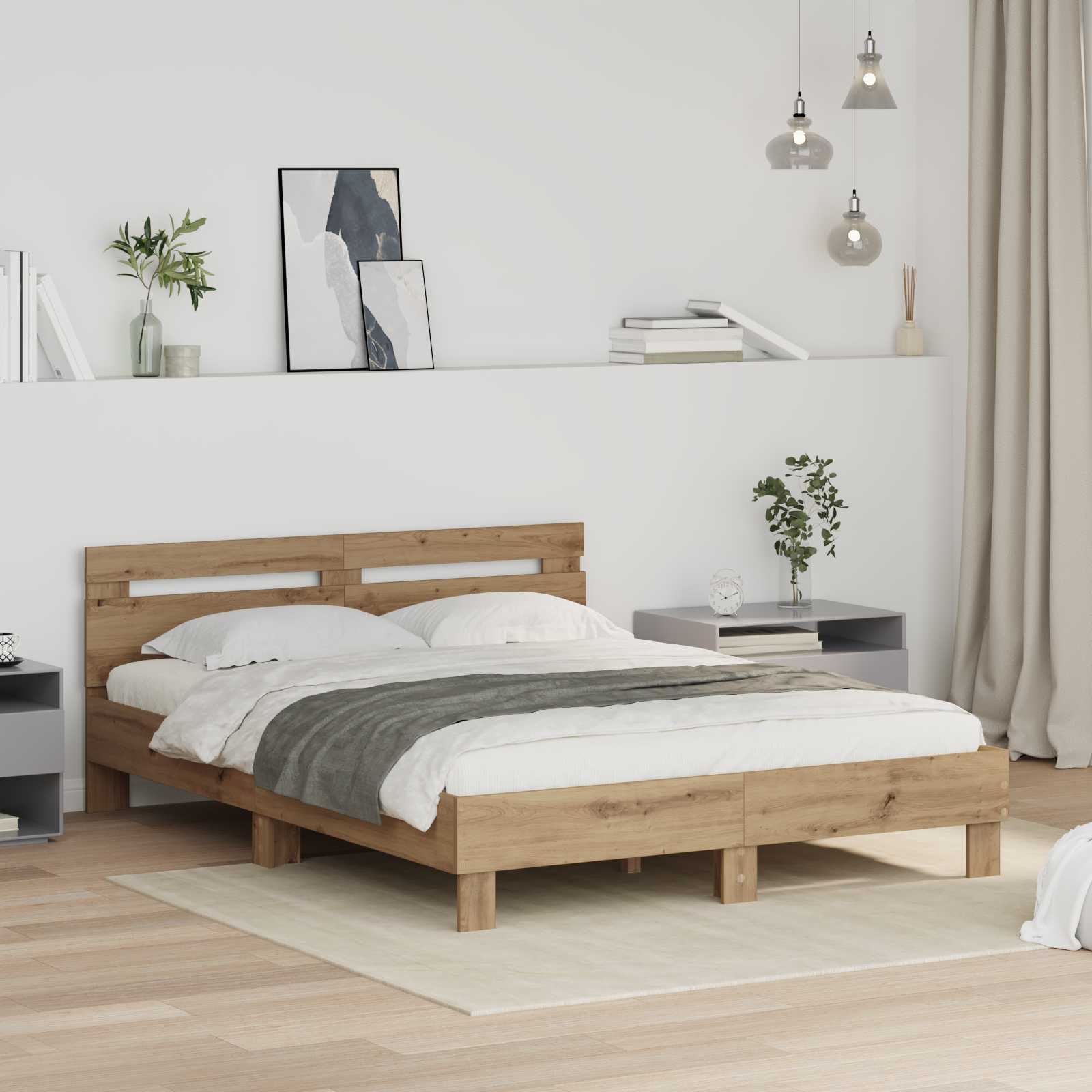 Σκελετός Κρεβατιού Artisan Oak 160 x 200 cm Επεξεργασμένο ξύλο - Pakobazaar