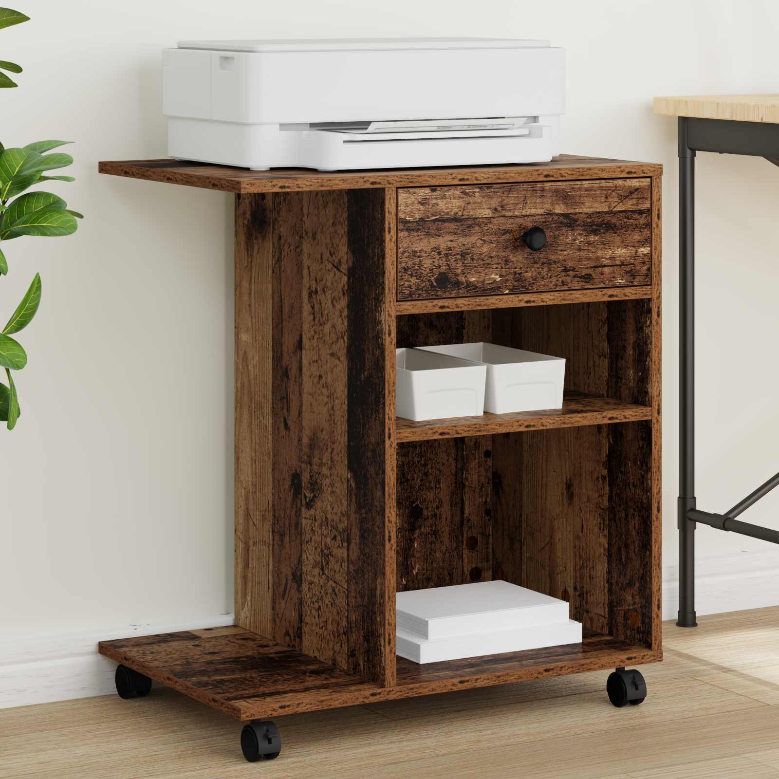 Σταντ Εκτυπωτή Παλιό ξύλο 60 x 40 x 68.5 εκ. Επεξεργασμένο ξύλο - Pakobazaar