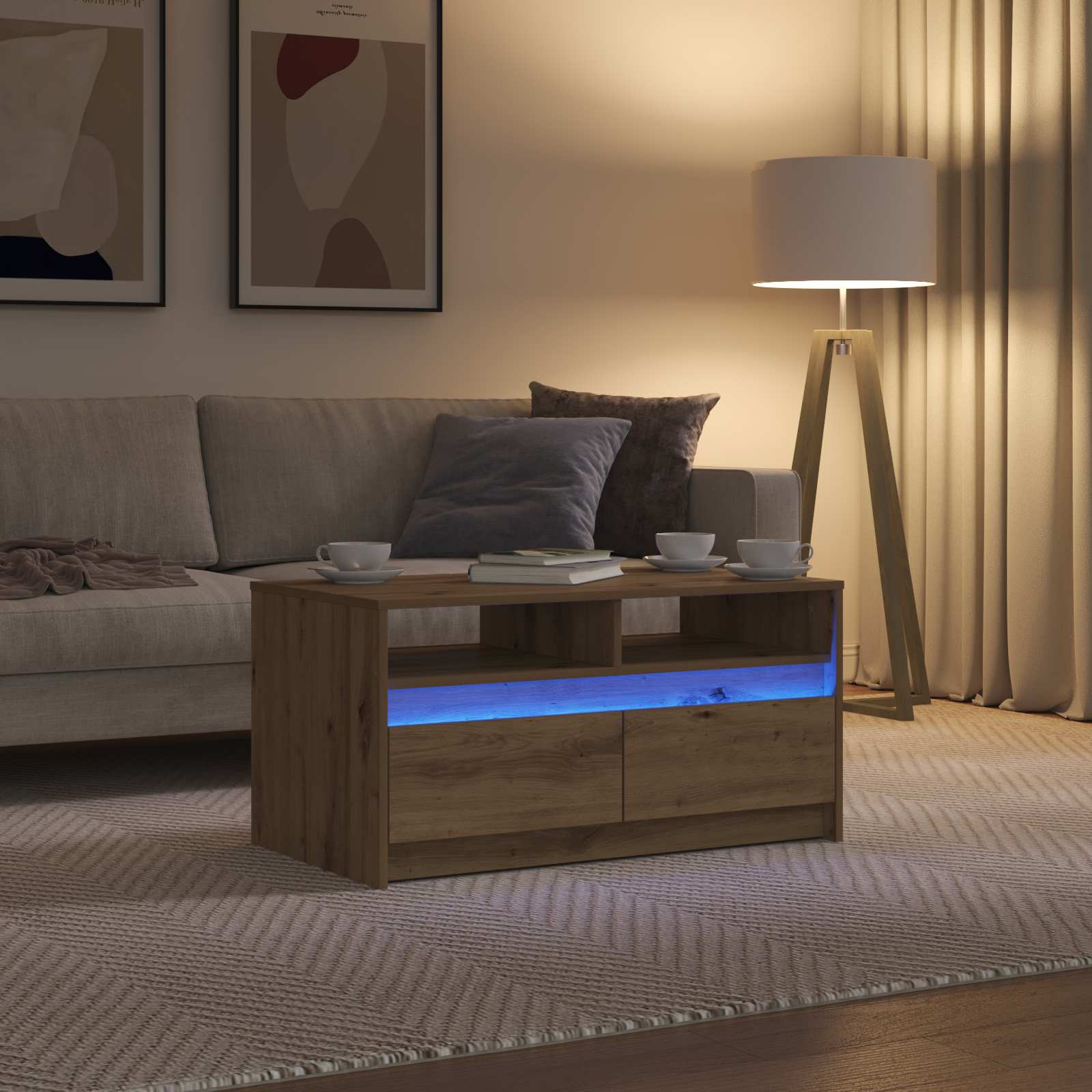 Τραπεζάκι σαλονιού με συρτάρι Καρυδιά Χειροποίητης Εργασίας