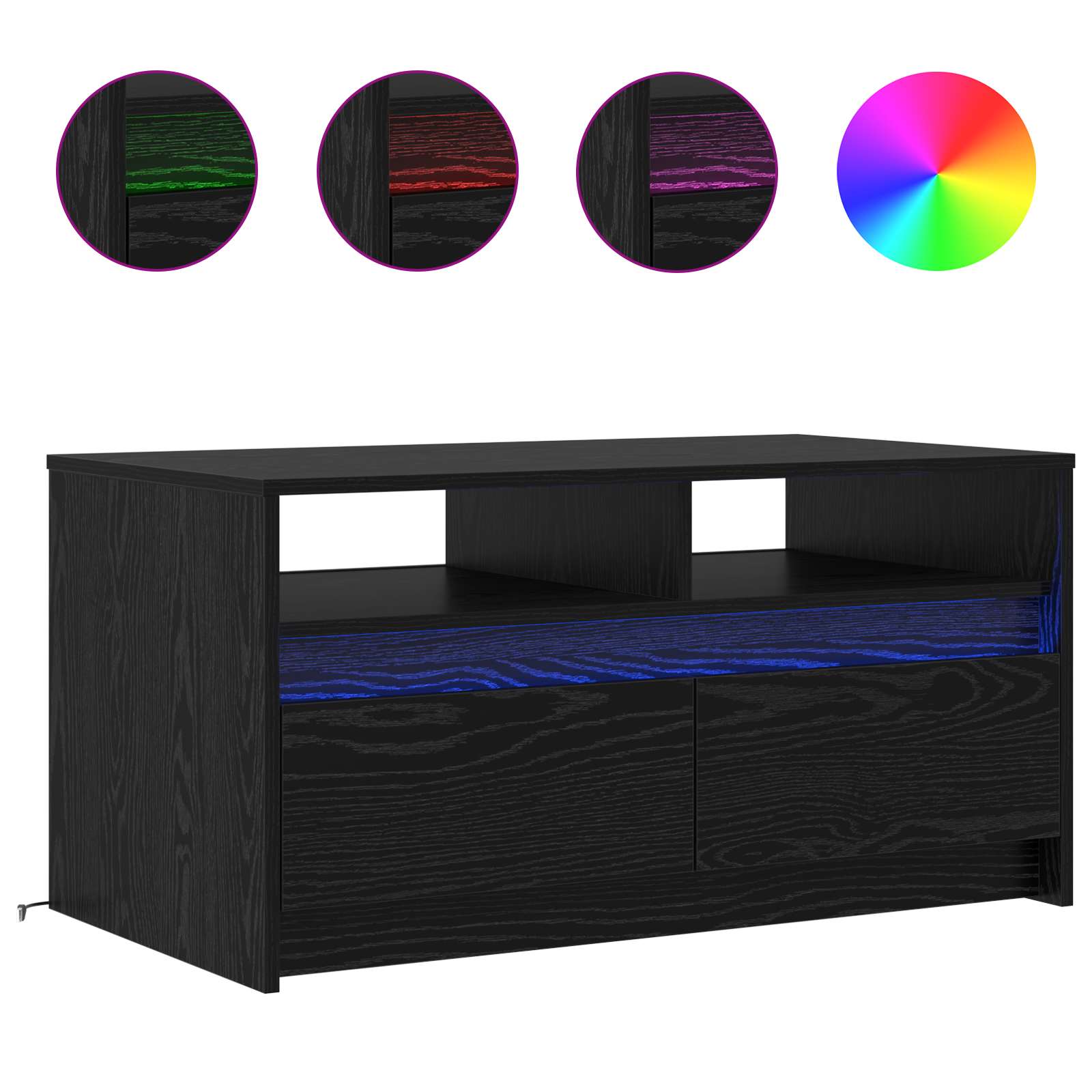 Τραπεζάκι σαλονιού με συρτάρι Μαύρη Οξυά 90 x 50 x 45 cm