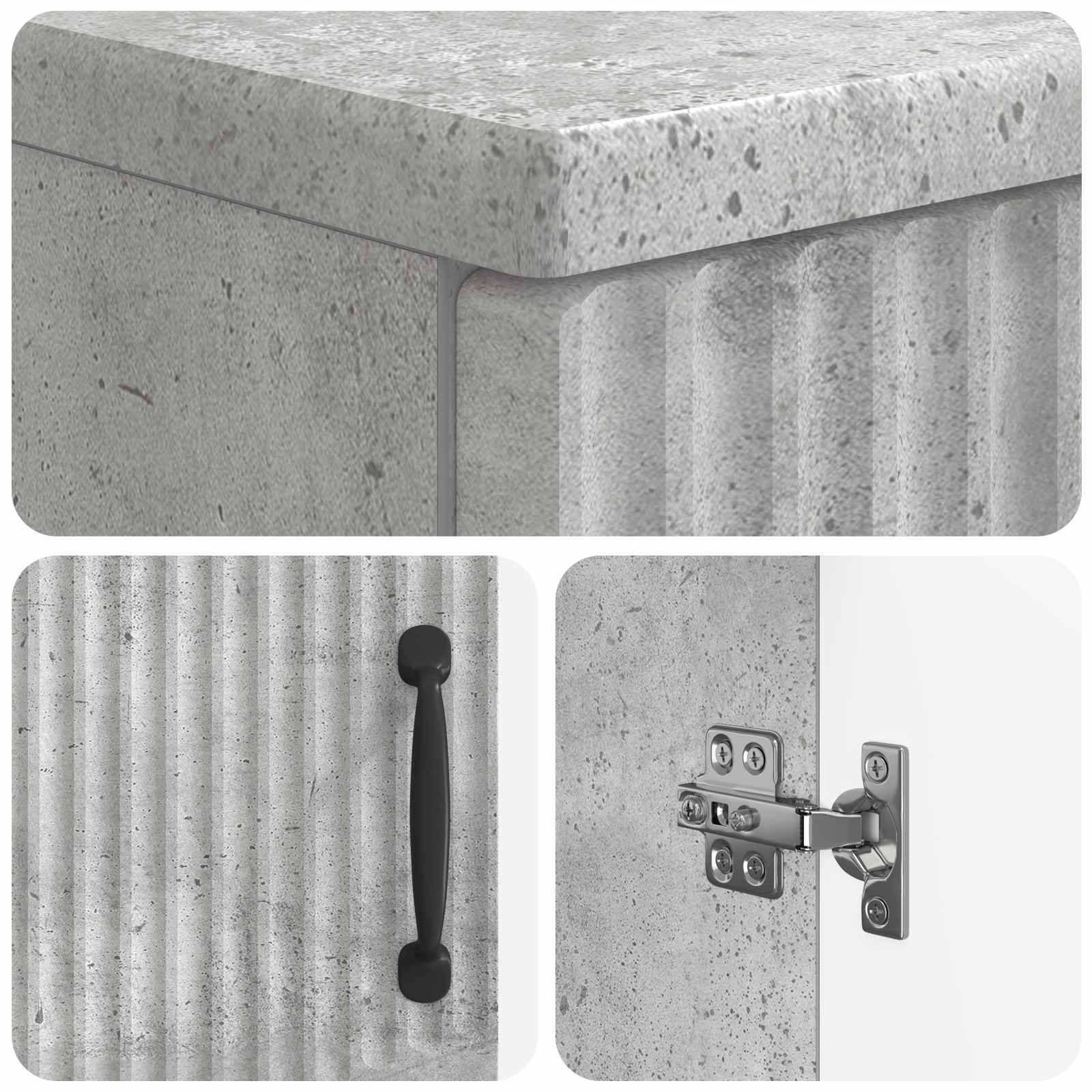 Σετ Ντουλαπιών Μπάνιου 2 Τεμαχίων HOORN Γκρι Σκυροδέματος - Pakobazaar
