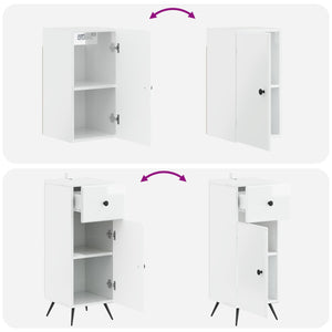 Σετ ντουλαπιών μπάνιου 3 τεμαχίων BREDA Γυαλιστερό Λευκό - Pakobazaar