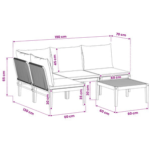 5 τμχ. Στερεό Acacia Ξύλο & Σχοινί Φυσικό - Pakobazaar