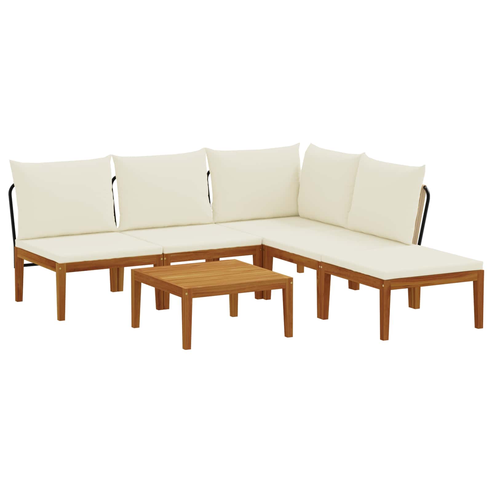 6 pcs Στερεό Acacia Ξύλο & Σχοινί Φυσικό