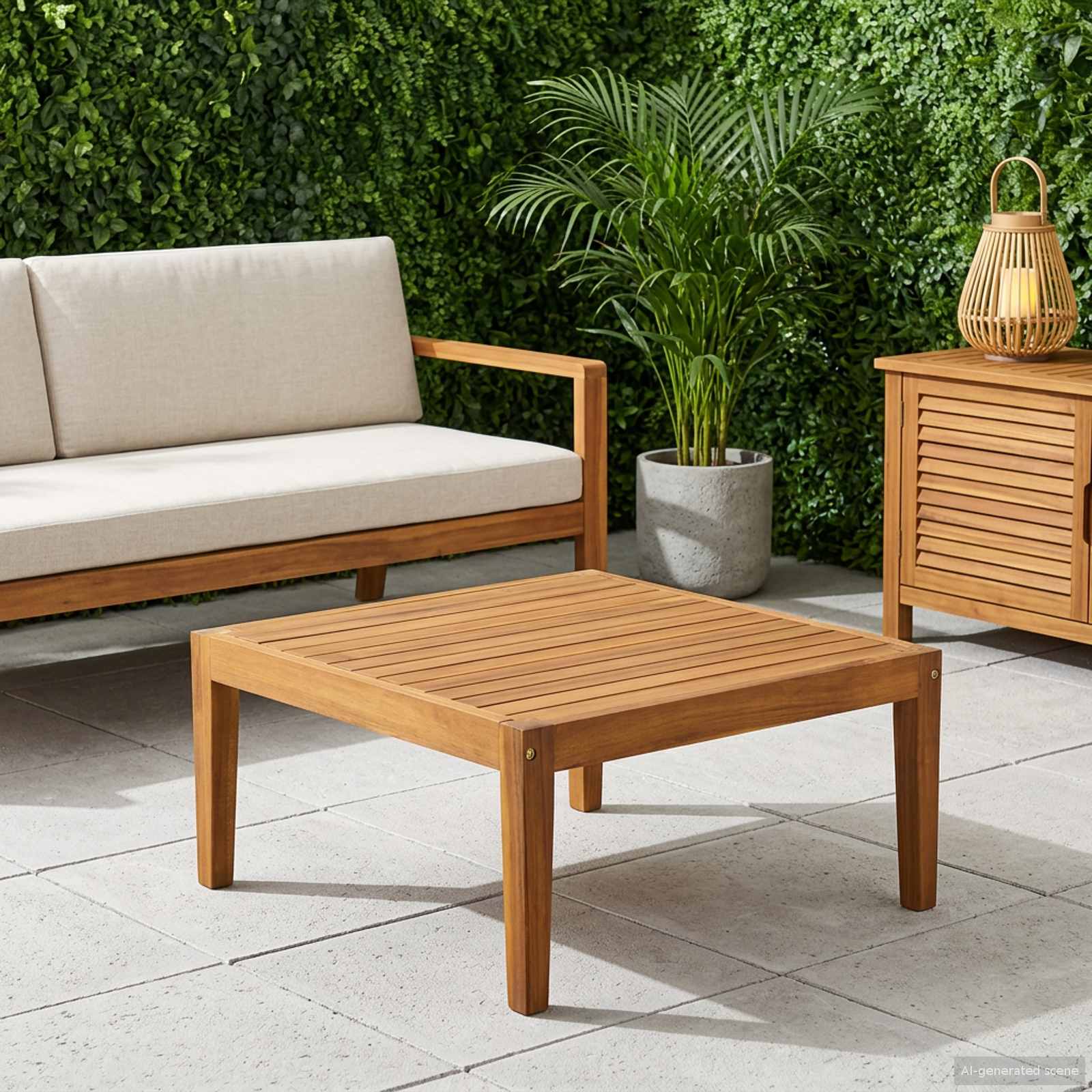 τραπέζι Στερεό Ξύλο Ακακίας Φυσικό 60 x 60 x 30 cm - Pakobazaar