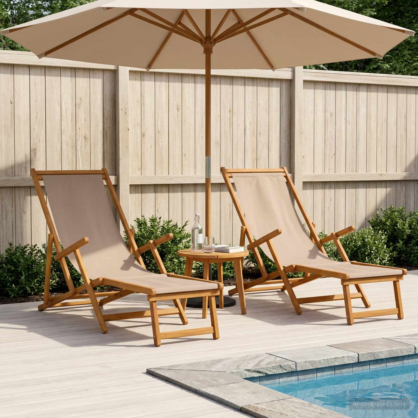 Πτυσσόμενη ξαπλώστρα 2 τμχ. 3 θέση Στερεό Ξύλο Ευκαλύπτου Taupe