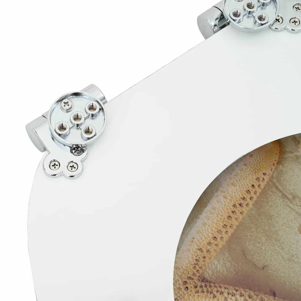 Μαλακή κλειστή λεκάνη Κίτρινο και Λευκό 44 x 38 εκ. Πίνακας MDF - Pakobazaar