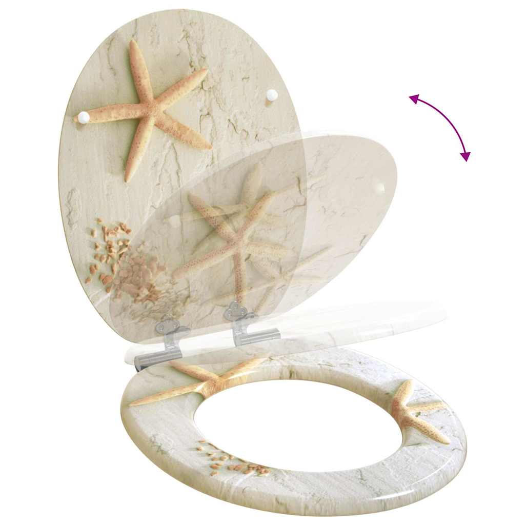 Μαλακή κλειστή λεκάνη Κίτρινο και Λευκό 44 x 38 εκ. Πίνακας MDF - Pakobazaar