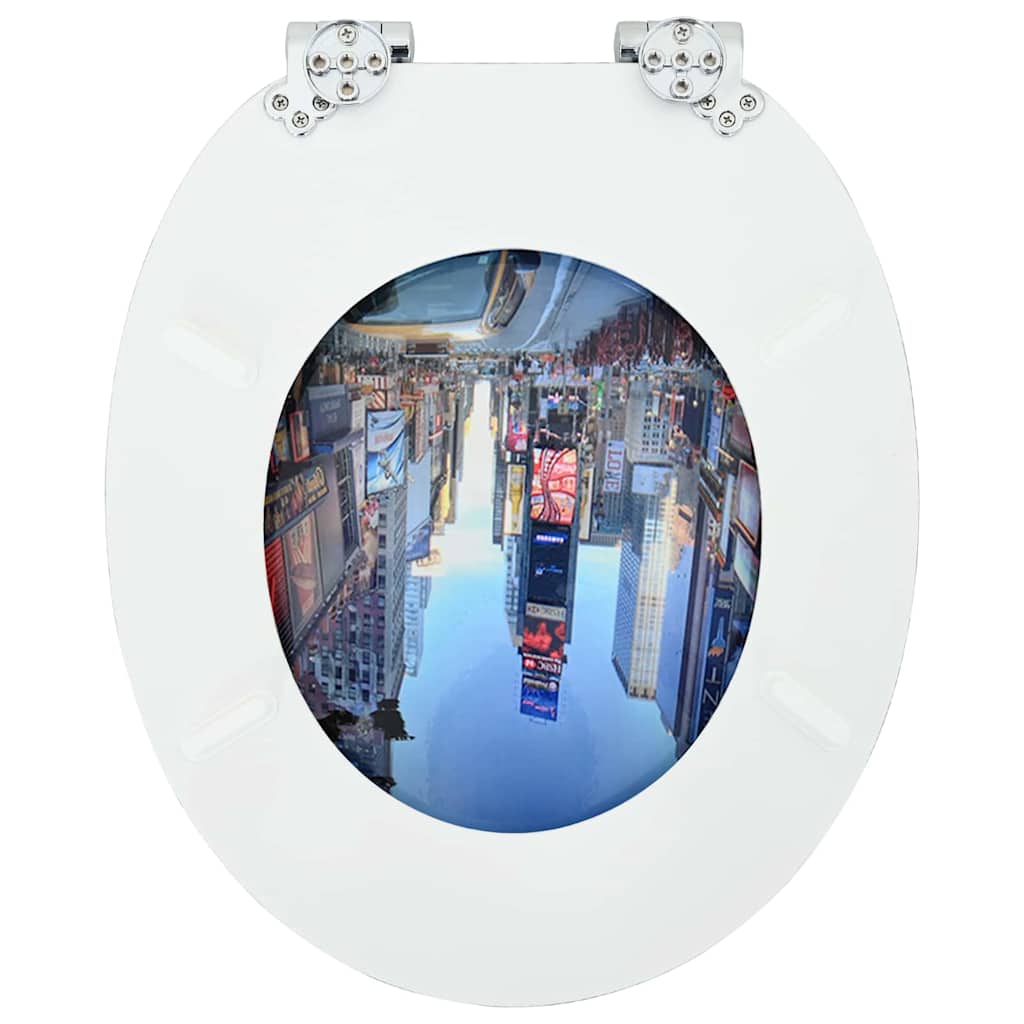 Μαλακή κλειστή λεκάνη Πολύχρωμο 44 x 38 εκ. Πίνακας MDF - Pakobazaar