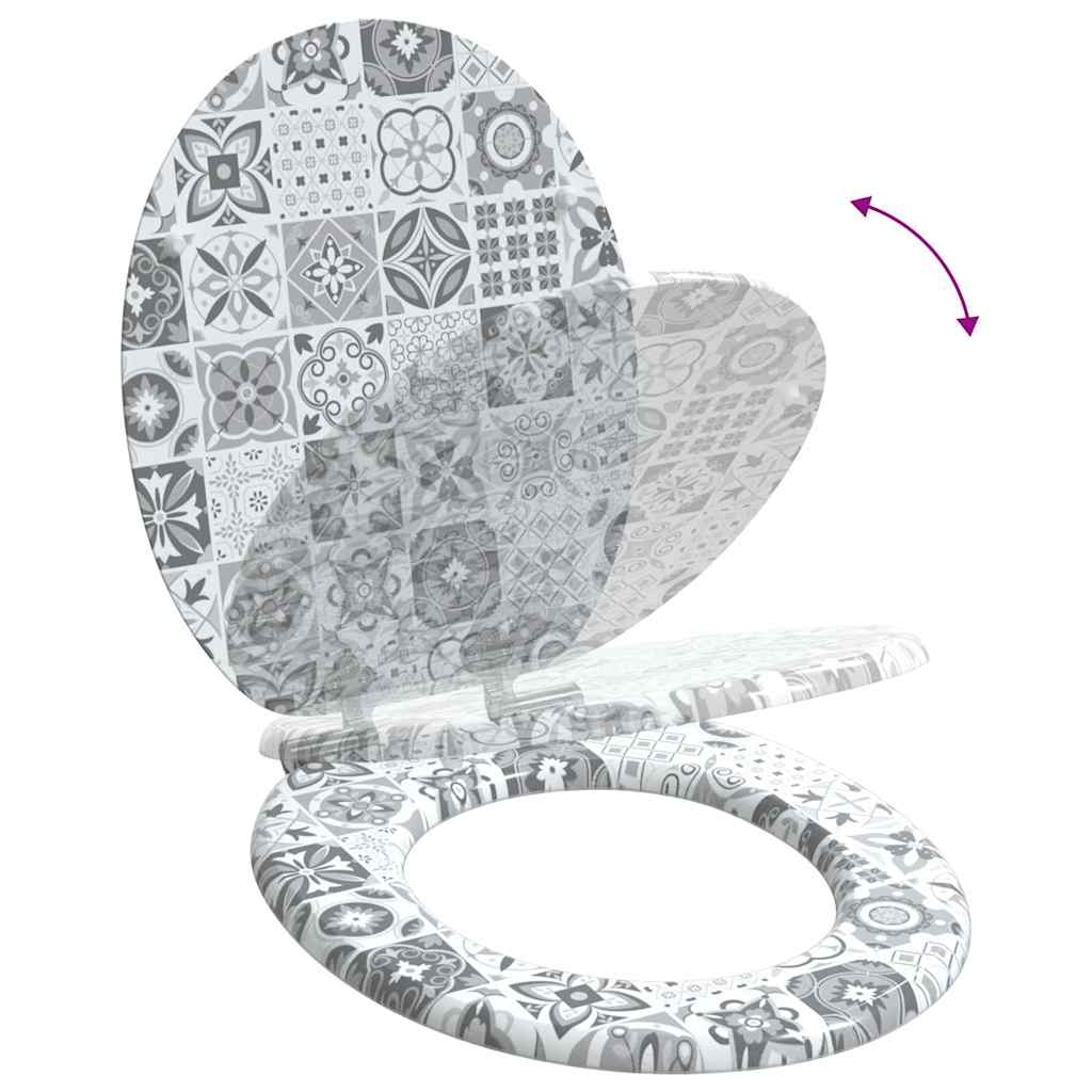 Μαλακή κλειστή λεκάνη Μπλε και Λευκό Πορσελάνη 44 x 38 εκ. - Pakobazaar