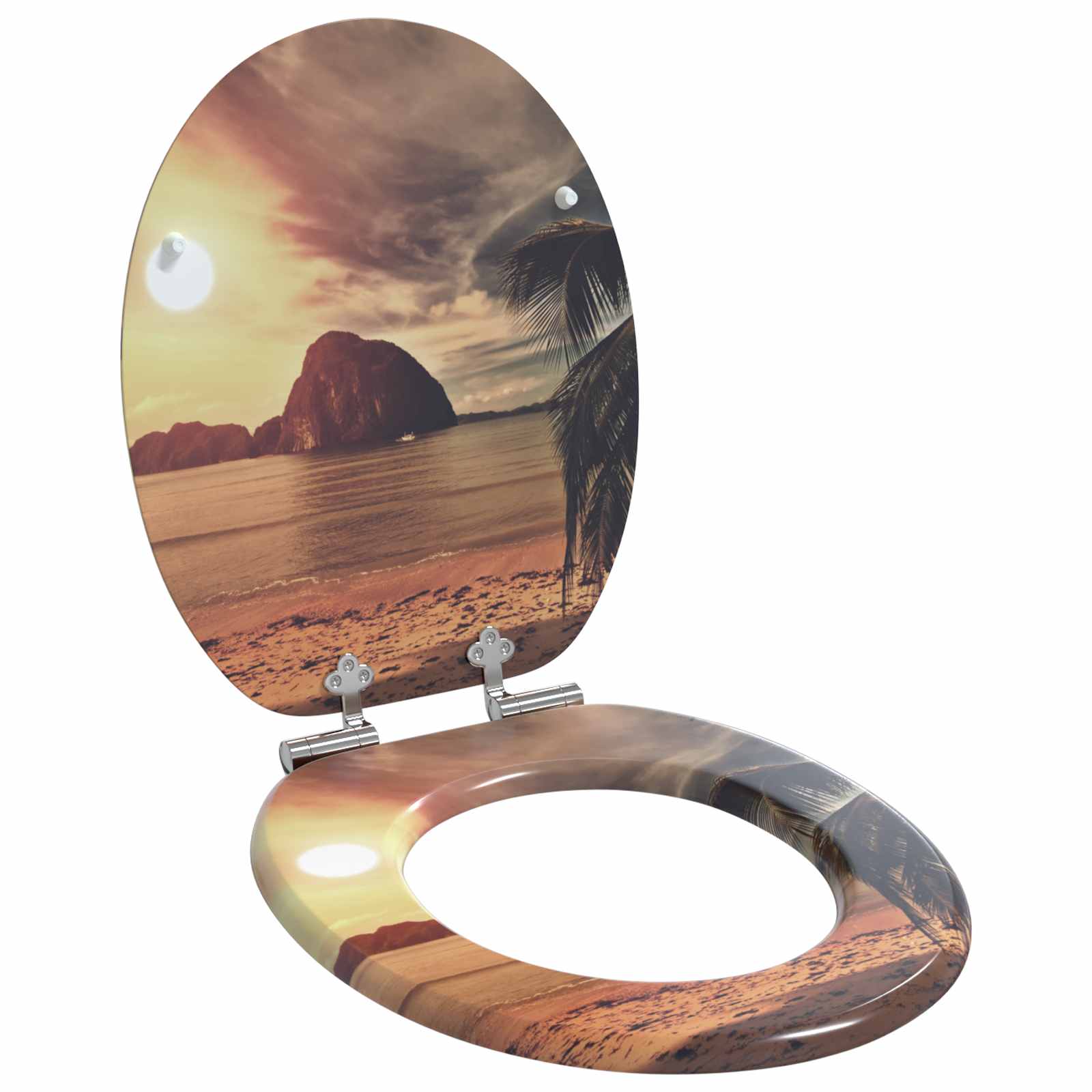 Μαλακή κλειστή λεκάνη Πορτοκαλί 44 x 38 εκ. Πίνακας MDF - Pakobazaar