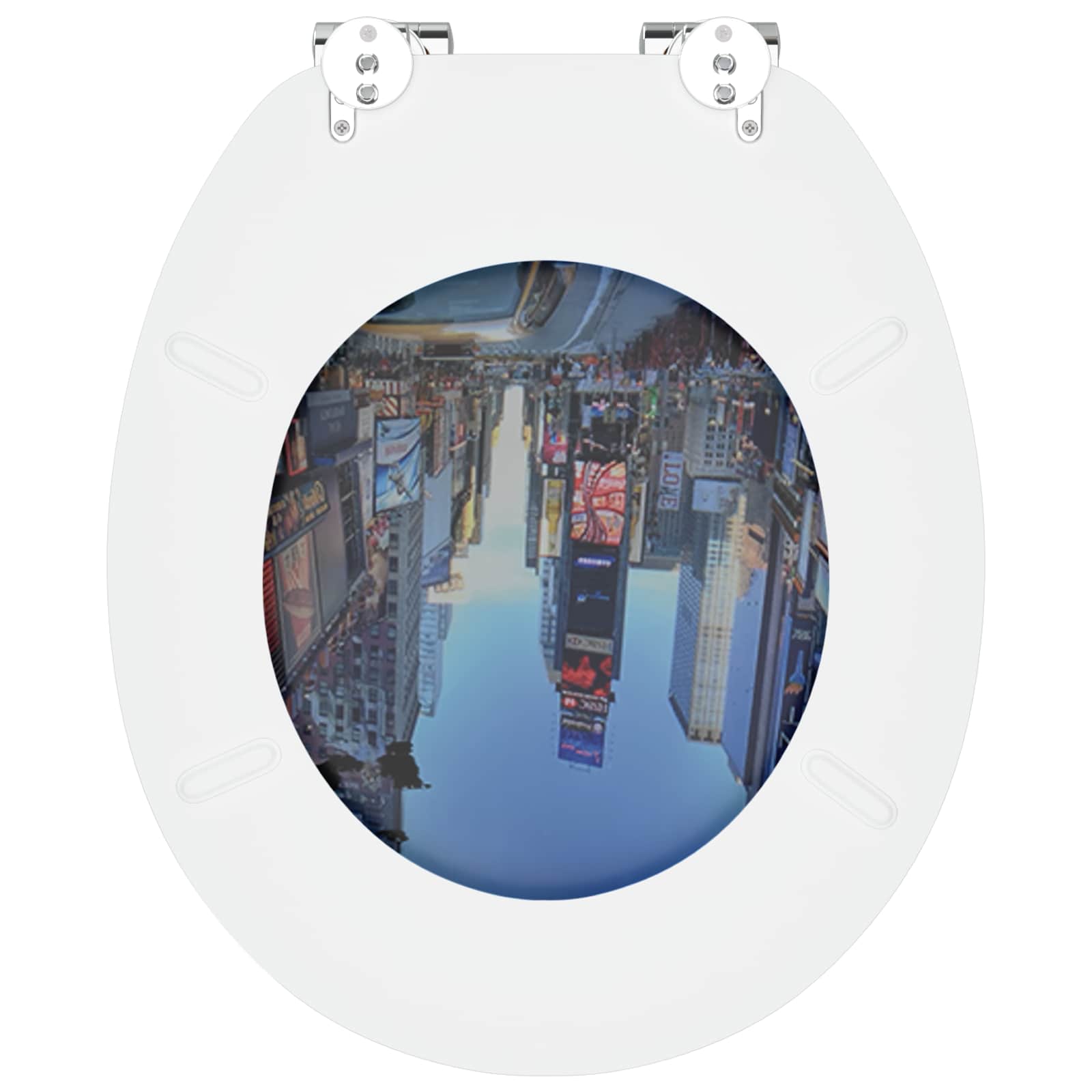 Μαλακή κλειστή λεκάνη Πολύχρωμο 44 x 38 εκ. Πίνακας MDF - Pakobazaar