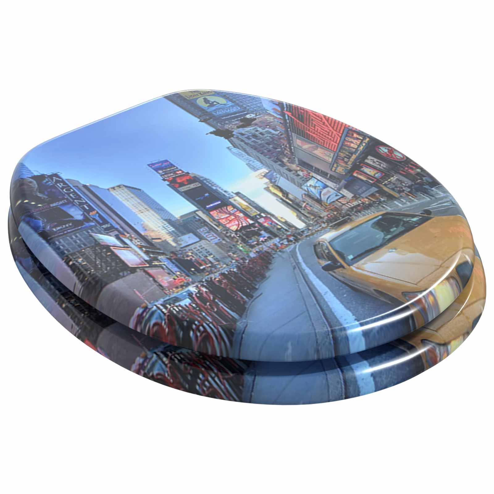 Μαλακή κλειστή λεκάνη Πολύχρωμο 44 x 38 εκ. Πίνακας MDF - Pakobazaar