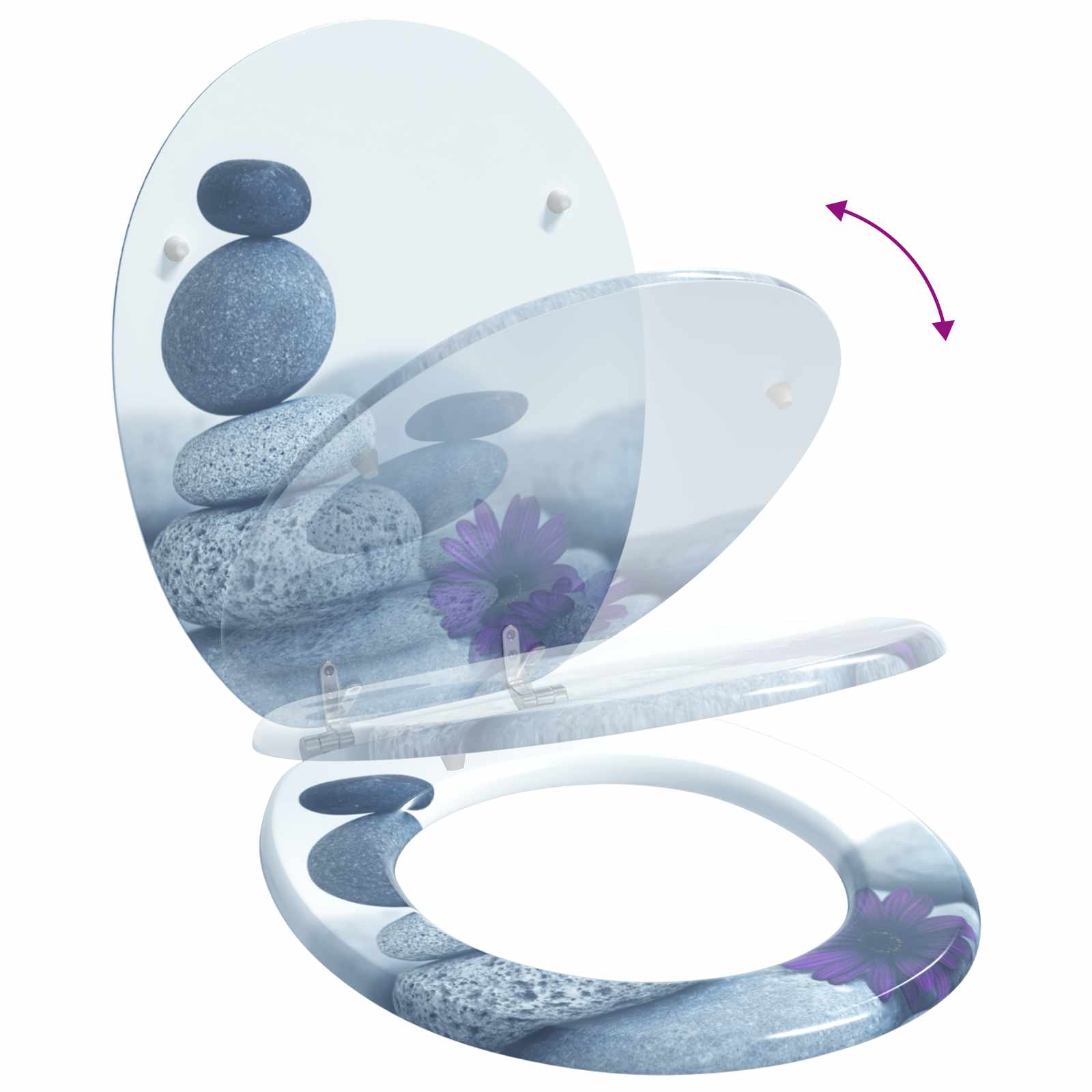 Μαλακή κλειστή λεκάνη Γκρι 44 x 38 εκ. Πίνακας MDF - Pakobazaar