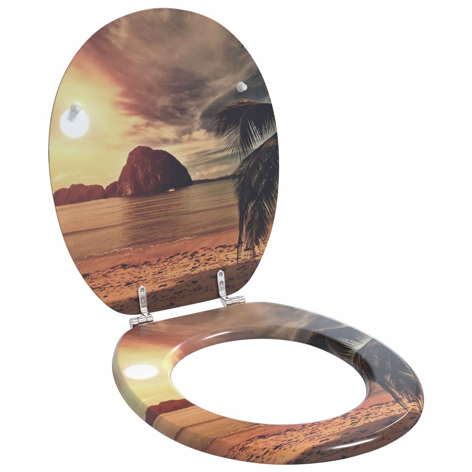 Μαλακή κλειστή λεκάνη Πορτοκαλί 44 x 38 εκ. Πίνακας MDF - Pakobazaar