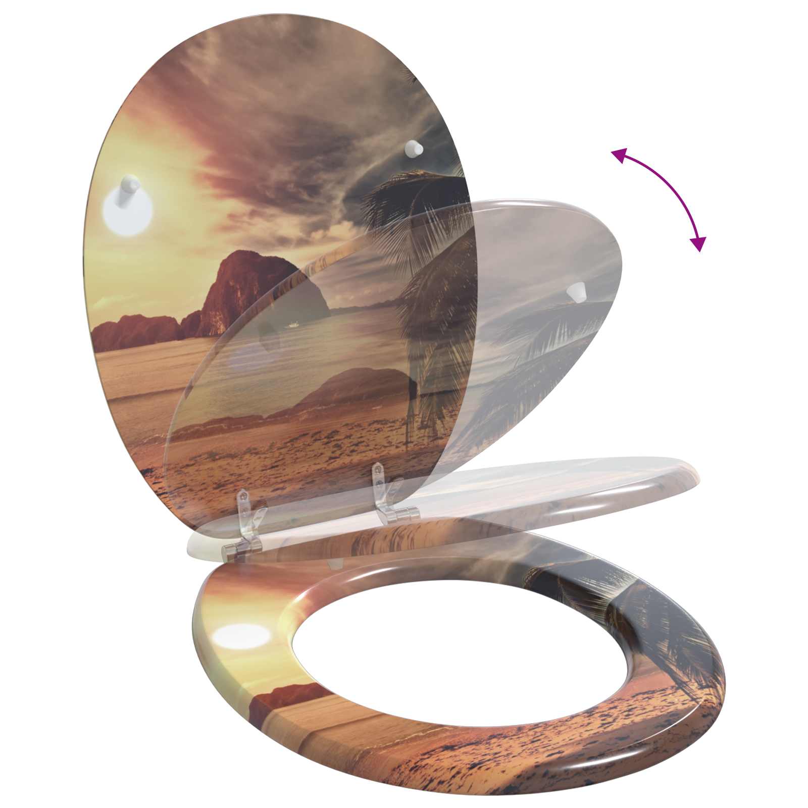 Μαλακή κλειστή λεκάνη Πορτοκαλί 44 x 38 εκ. Πίνακας MDF - Pakobazaar