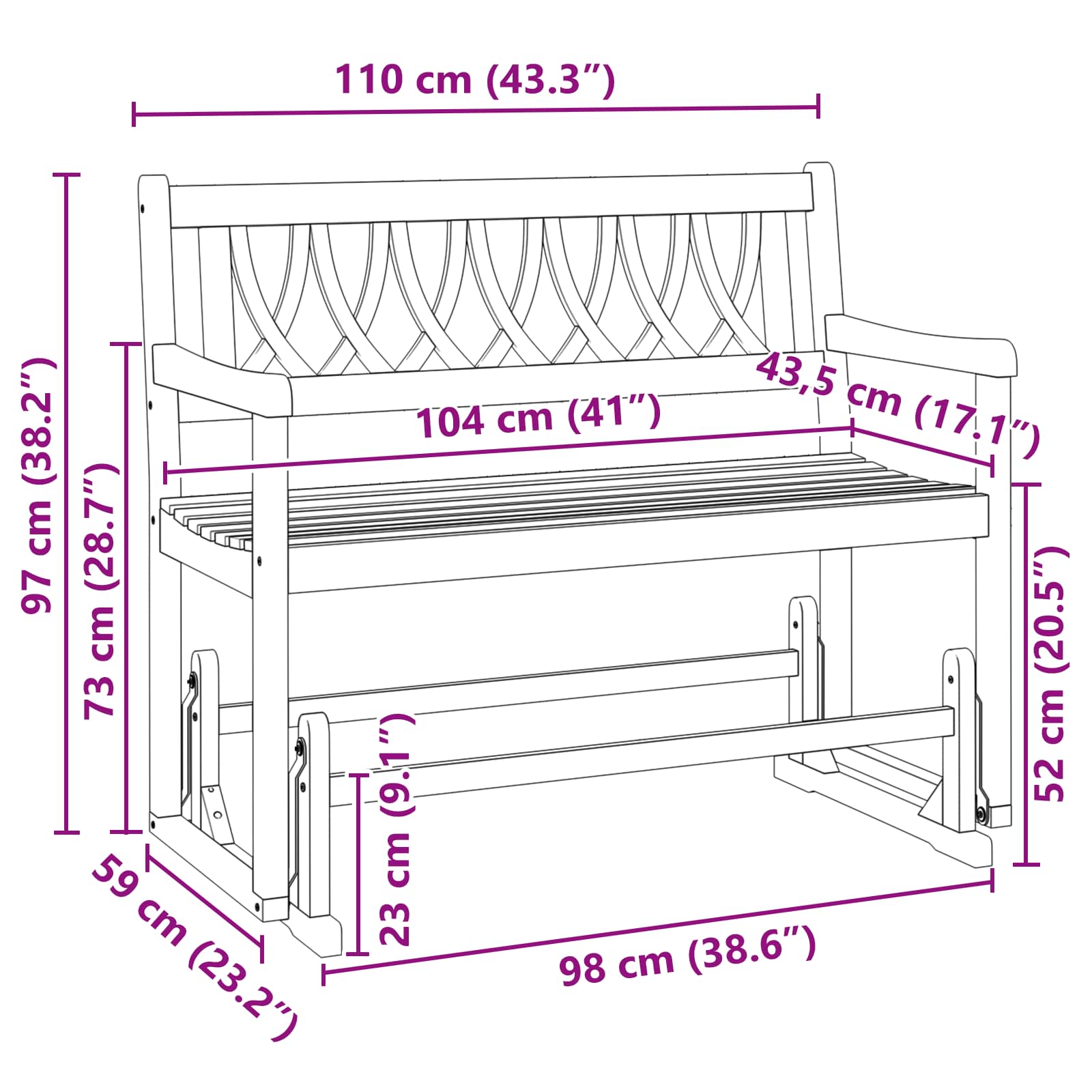Κήπος Γλόντερ Μπάγκο Φυσικό 110 x 59 x 97 εκ. - Pakobazaar